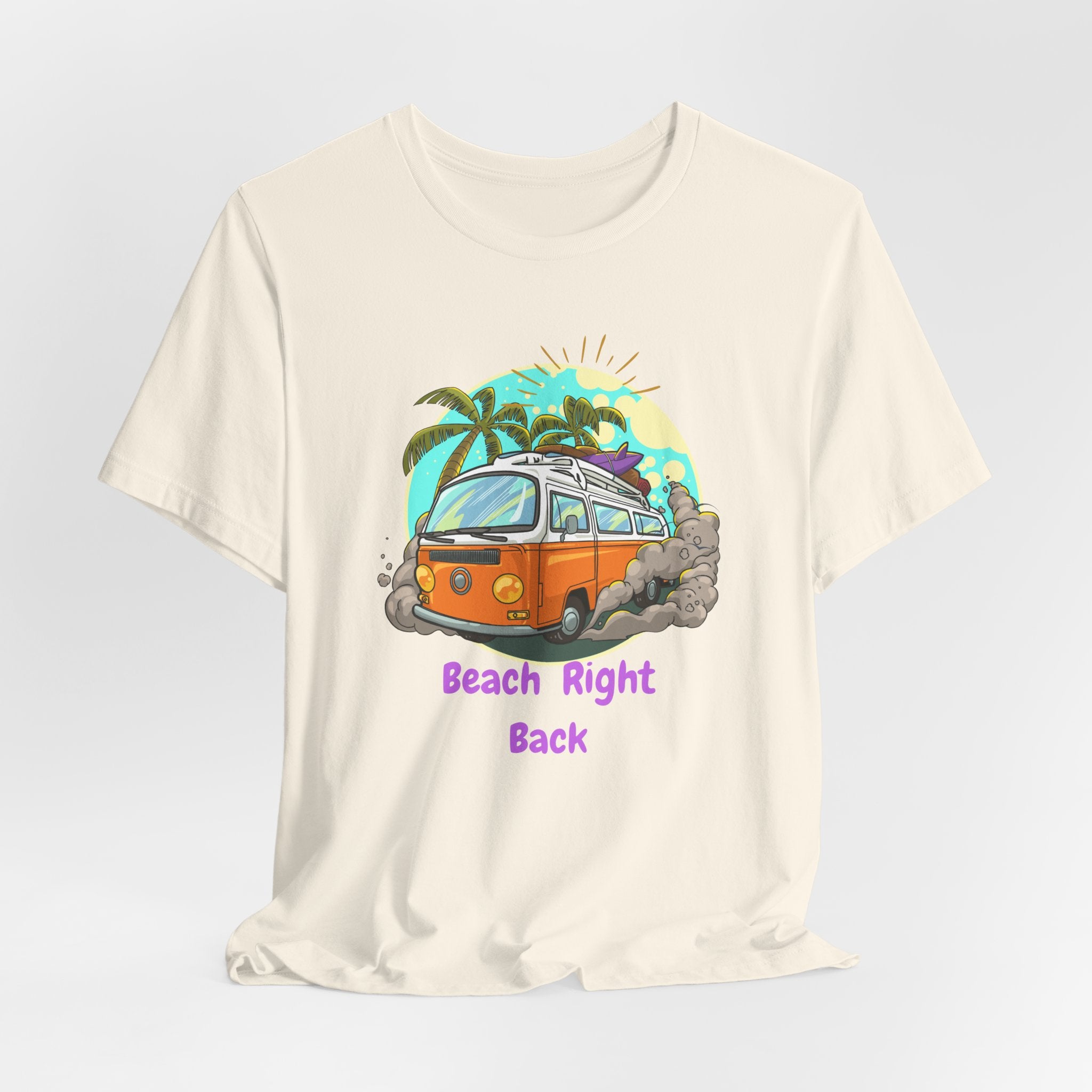 Retro VW Bus Beach Right Back Unisex Heavy Cotton Tee Shirt Design, Summer Shirt, Travel Tee, Casual Wear, Vacation Gift, Beach Holiday Clothing