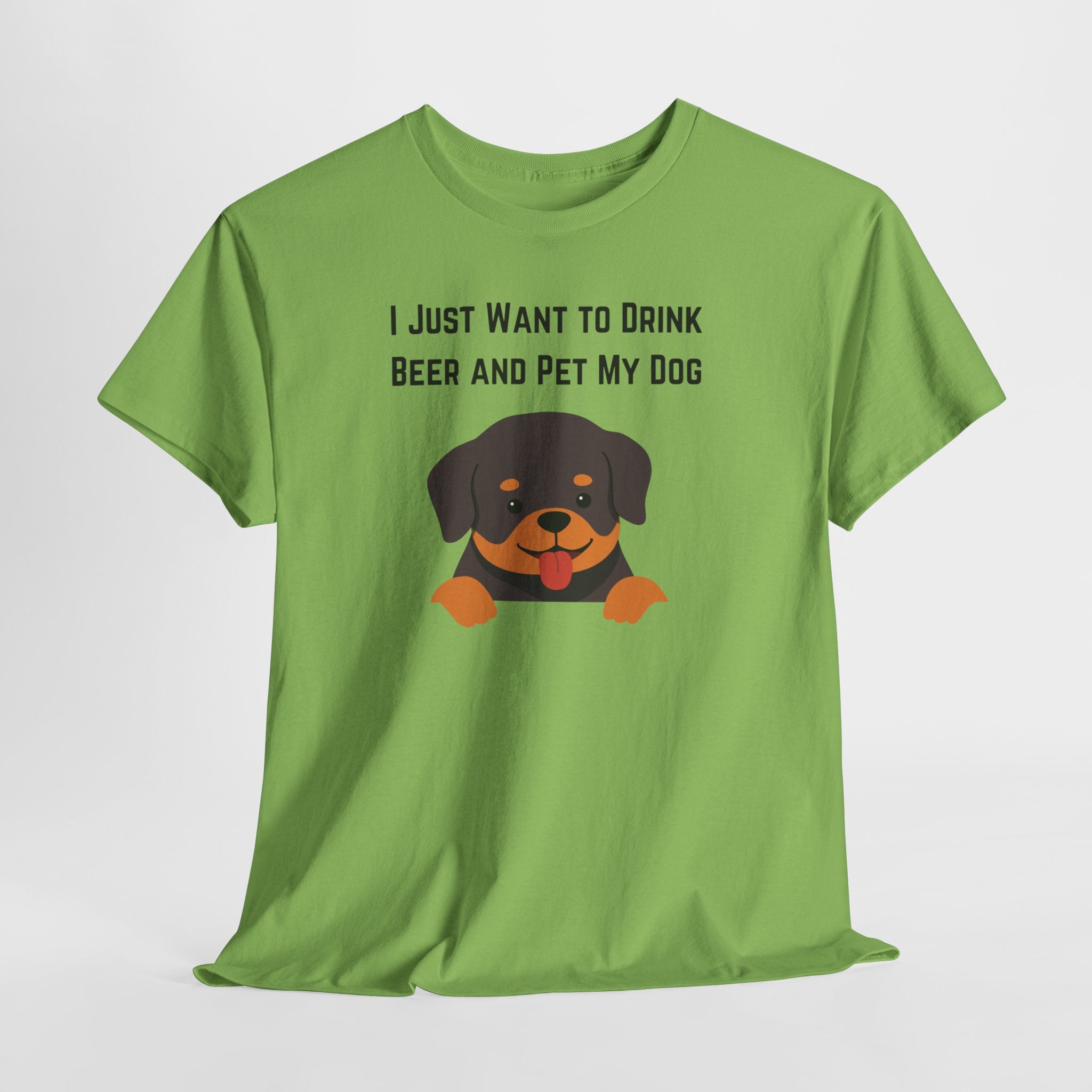 Funny Dog Lover Unisex Heavy Cotton Tee Shirt, Pet Owner Gift T-Shirt, Beer Enthusiast Top, Cute Dog Shirt, Casual Everyday Wear