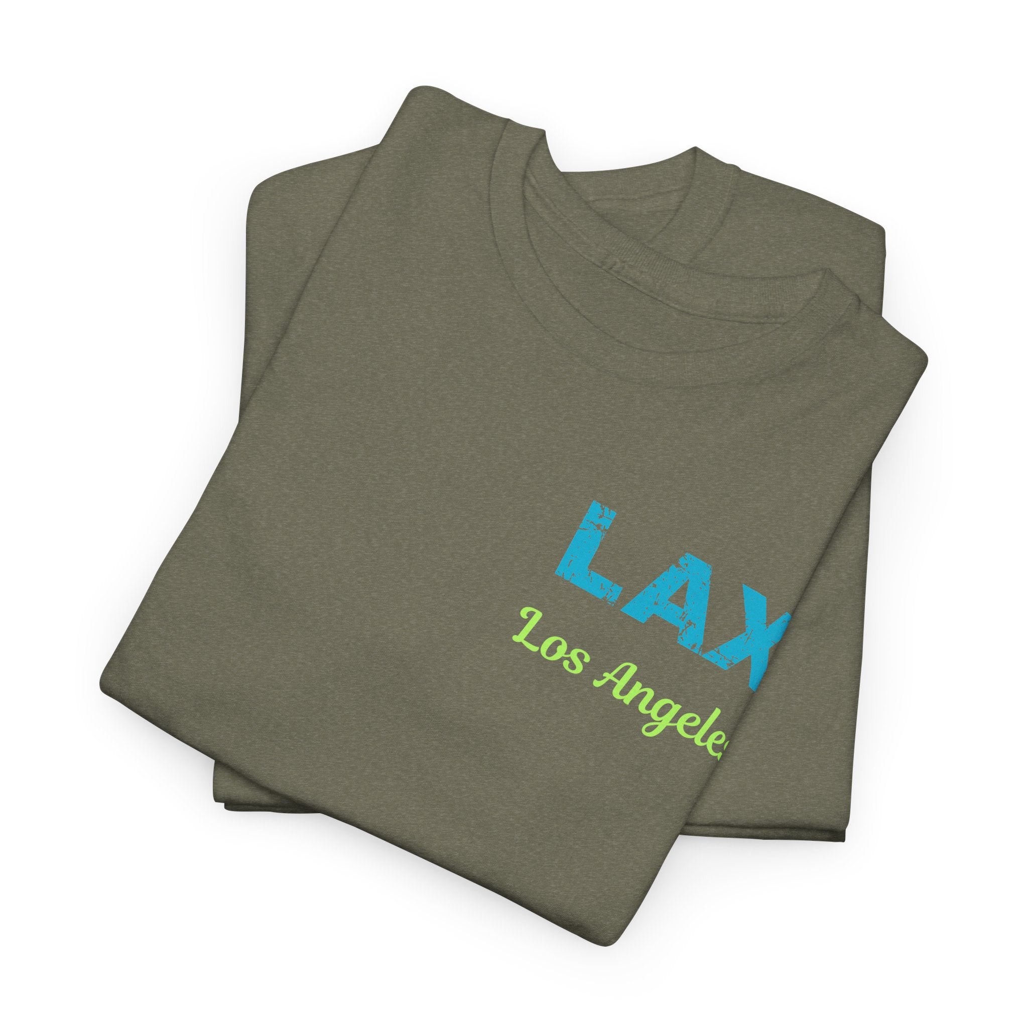 Distressed Letter LAX Los Angeles International Airport  Unisex Heavy Cotton Tee Shirt