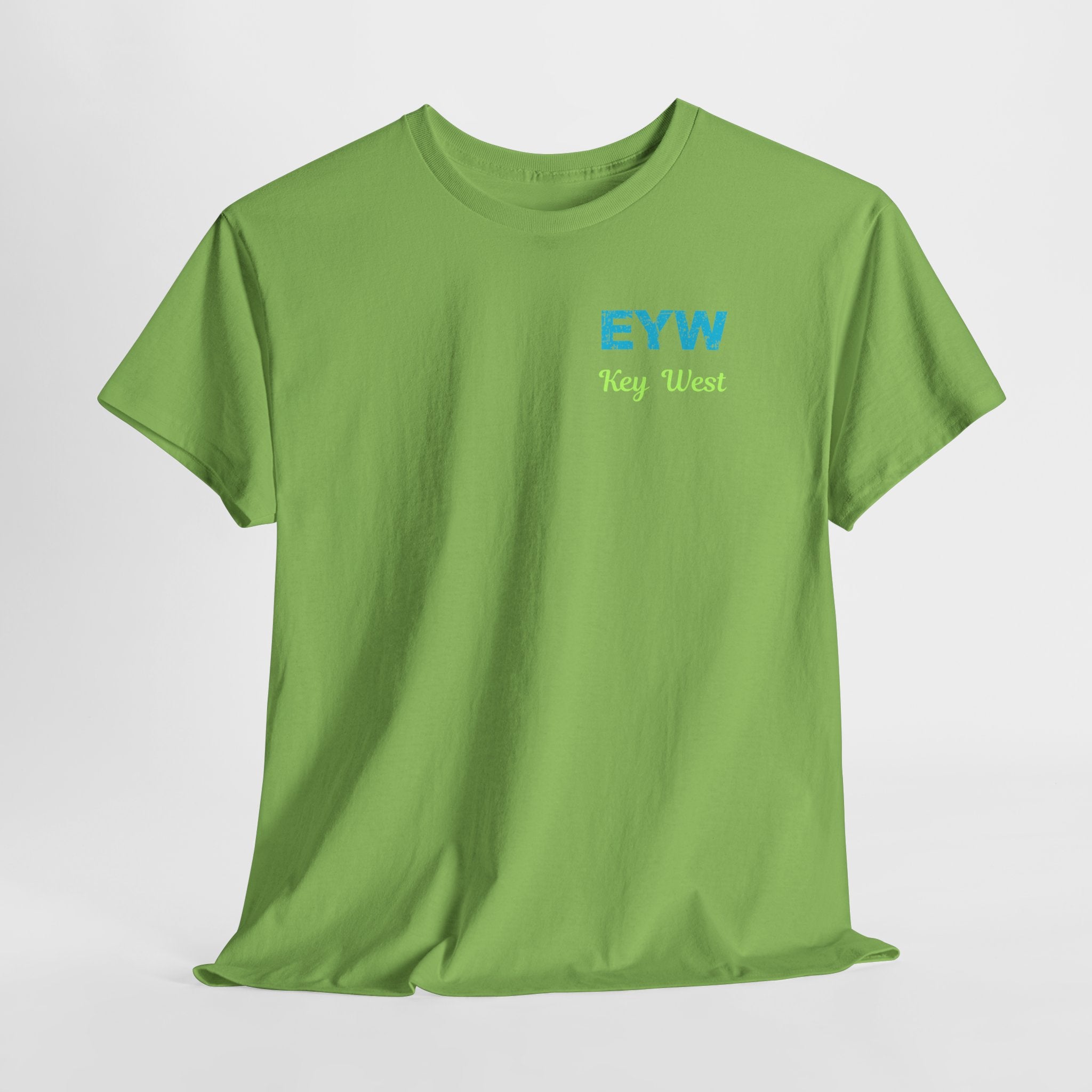EYW Key West International Airport Vibes Unisex Heavy Cotton Tee — Vintage Distressed Lettering Florida T‑Shirt