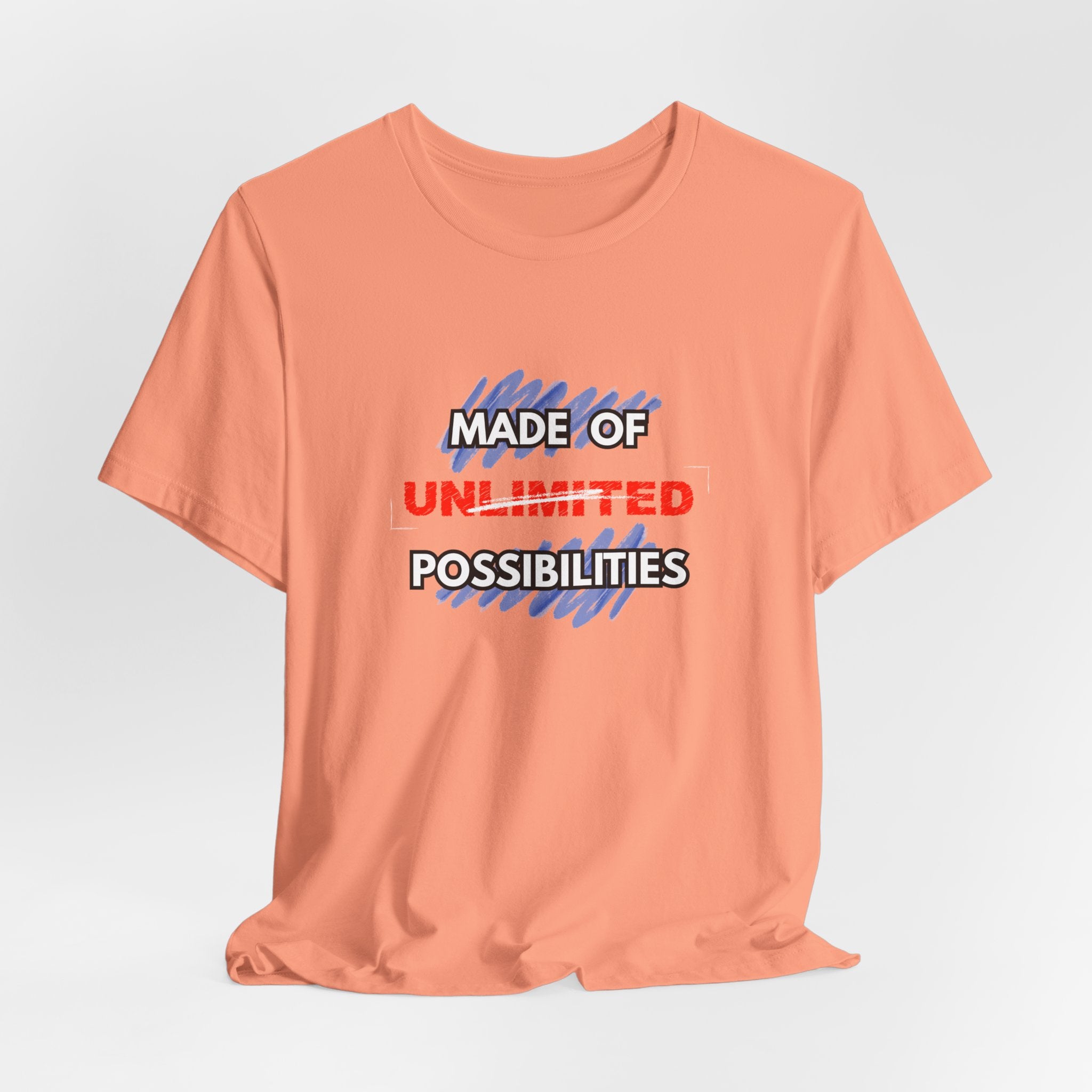 Inspirational Short Sleeve Unisex Workout Tee - Made of Unlimited Possibilities, Motivational Shirt, Casual Wear, Gift Idea, Everyday Tee, [...]