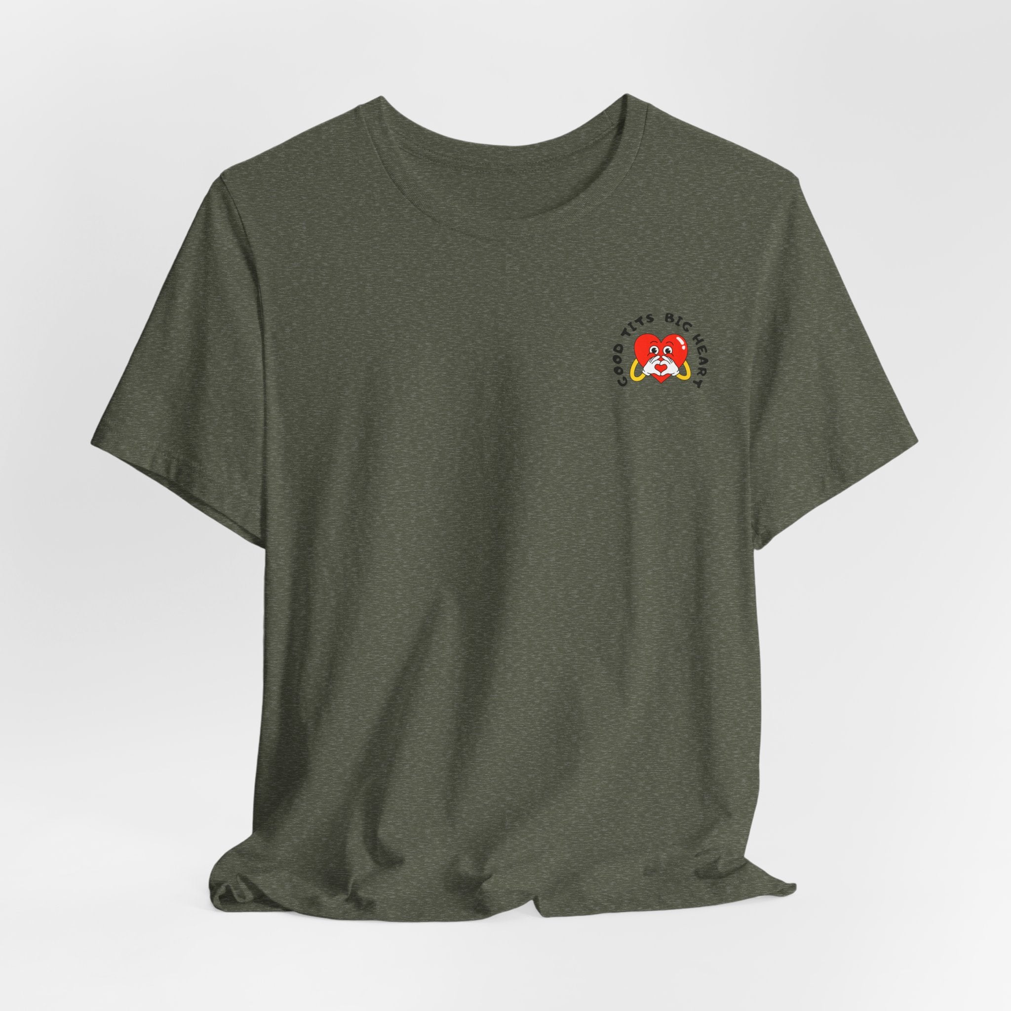 Funny  Good Tits/Big Heart Unisex Tee Shirt Design  Great for Workouts