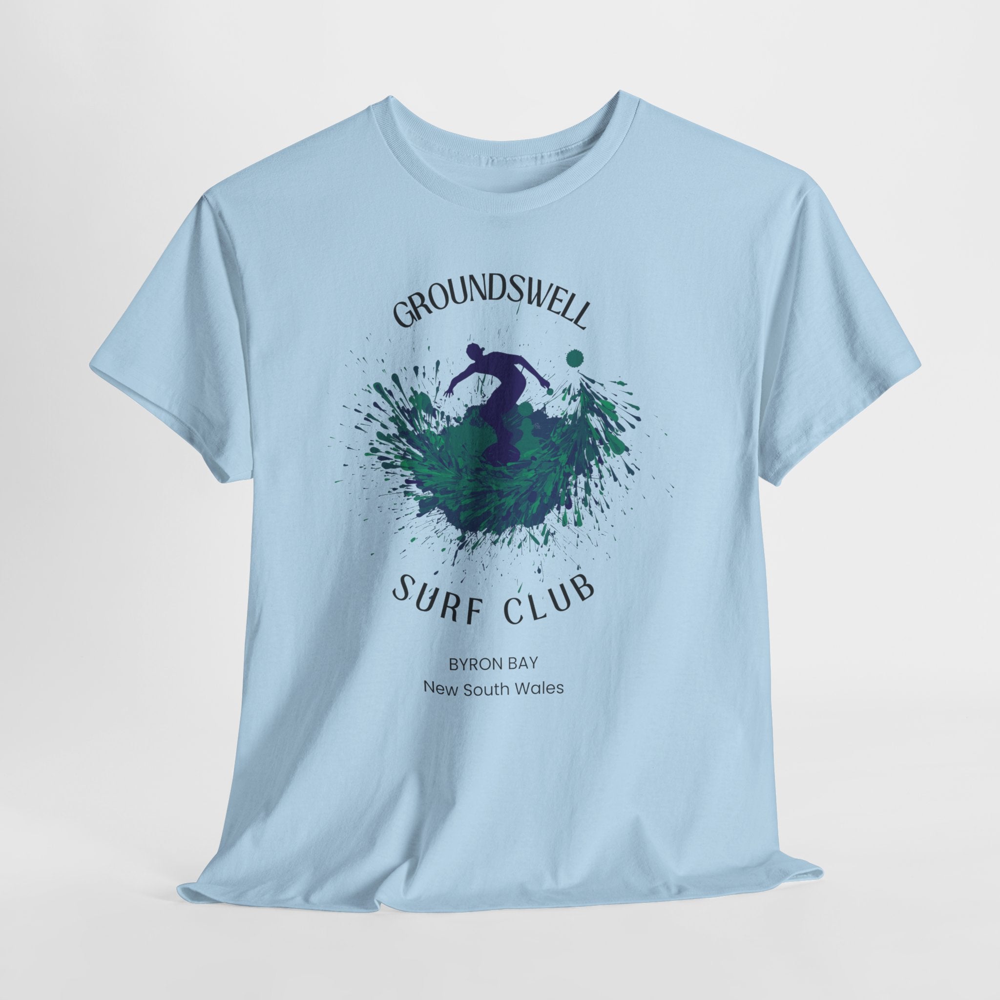 Groundswell Surf Club Byron Bay Australia unisex Tee Shirt workouts, travel, surfers paradise