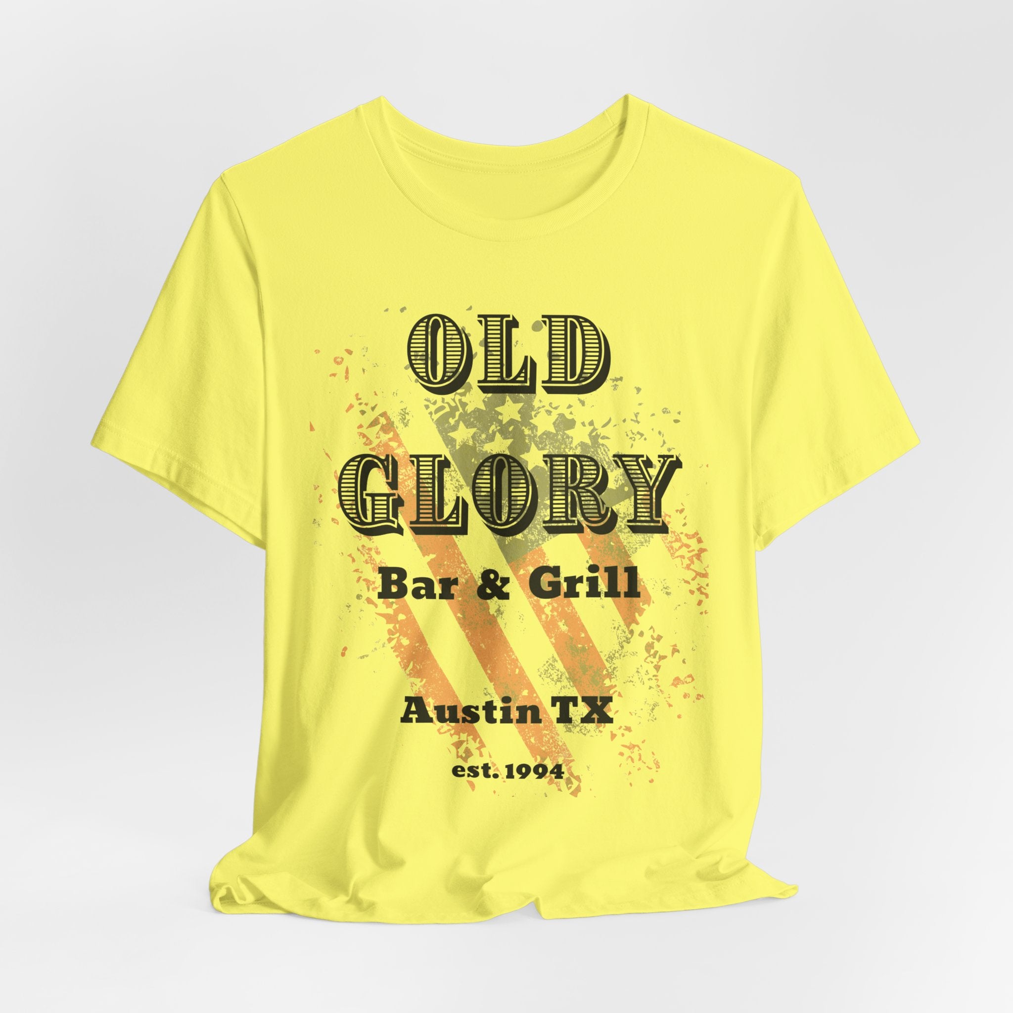 Iconic Austin, TX Bar & Grill  "Old Glory" Unisex Heavy Cotton Tee   Graphic Vintage Flag T Shirt