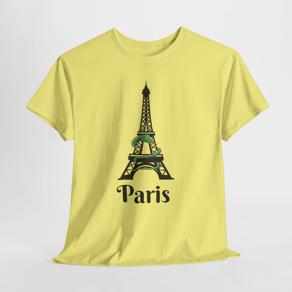 Fun and Quirky Paris Eiffel Tower Graphic Unisex Heavy Cotton Tee Shirt