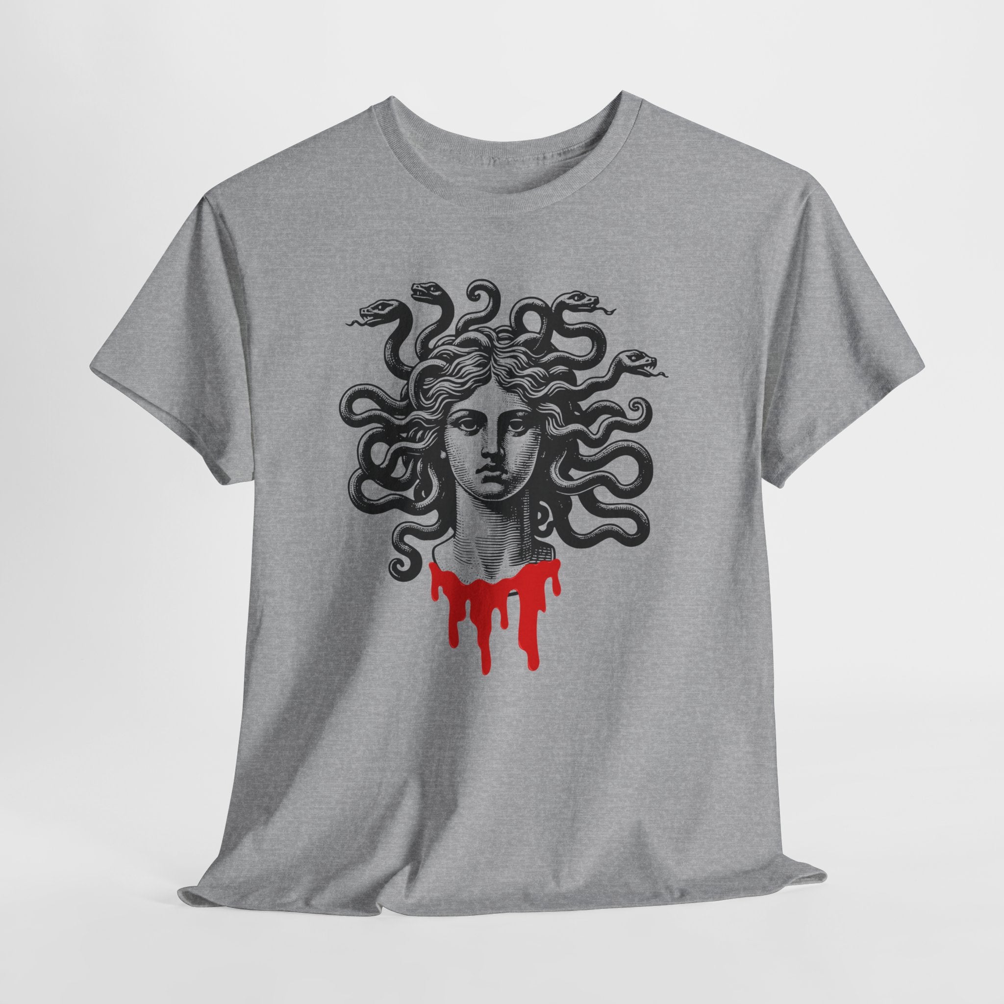 Medusa Graphic Unisex Heavy Cotton Tee - Horror-Inspired Art Shirt