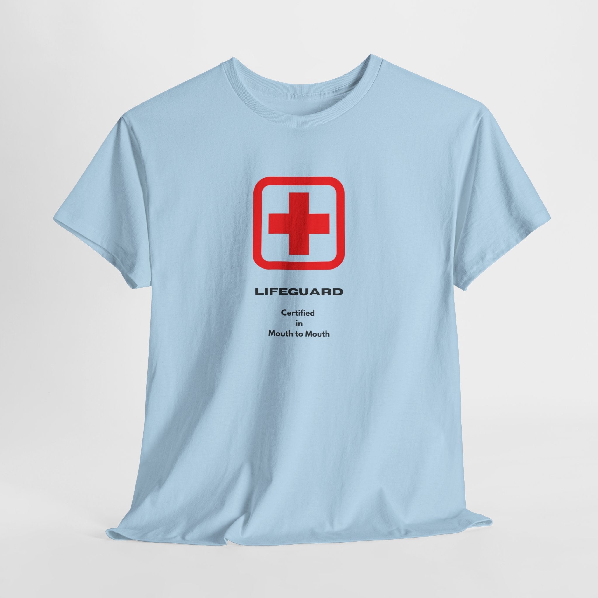 Fun Flirty Lifeguard Unisex Heavy Cotton Tee — Certified in Mouth to Mouth Graphic T-Shirt