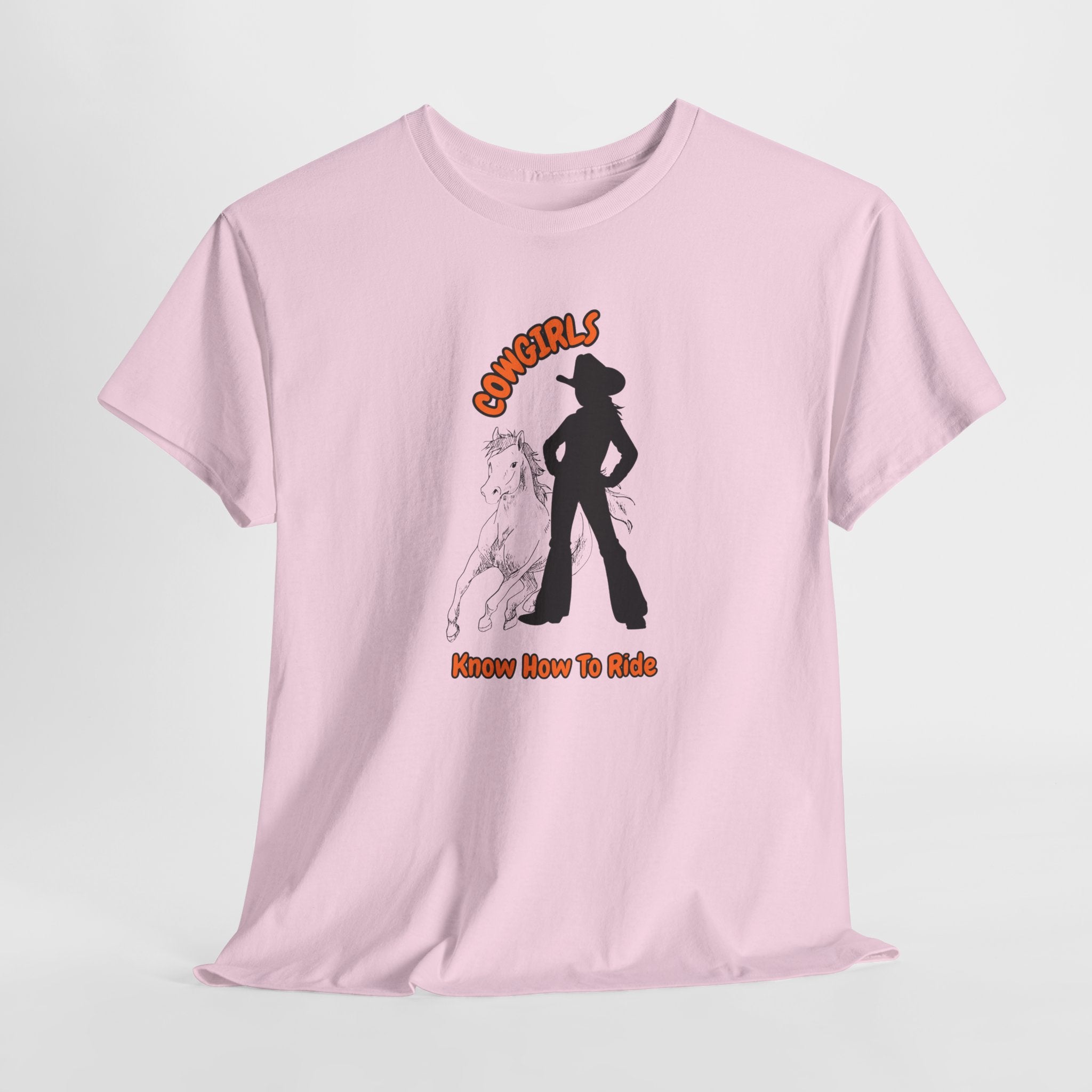 Fun Cowgirls Know How To Ride Unisex Heavy Cotton Tee, Perfect Casual Bar-Saloon Wear
