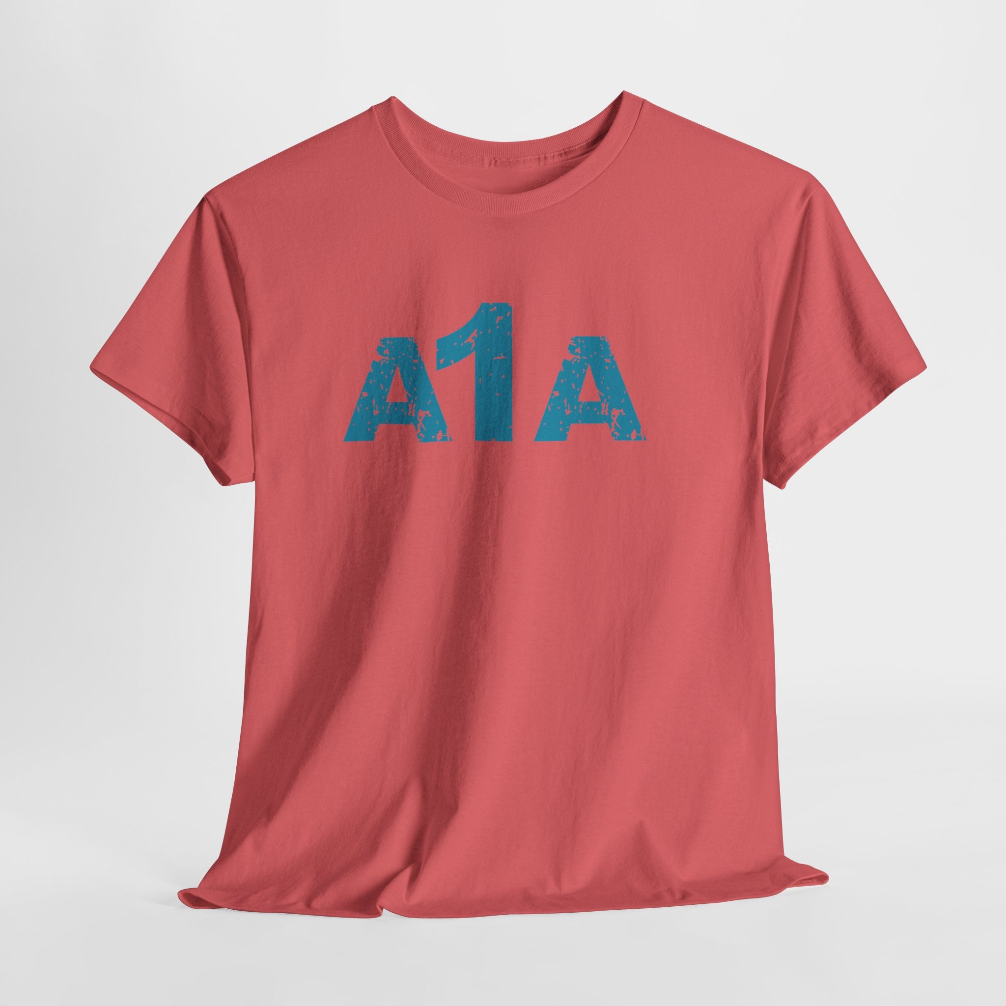 Headin Down The Coast on A1A Retro Beach Unisex Heavy Cotton T‑Shirt — Vintage Florida Highway Nautical Tee
