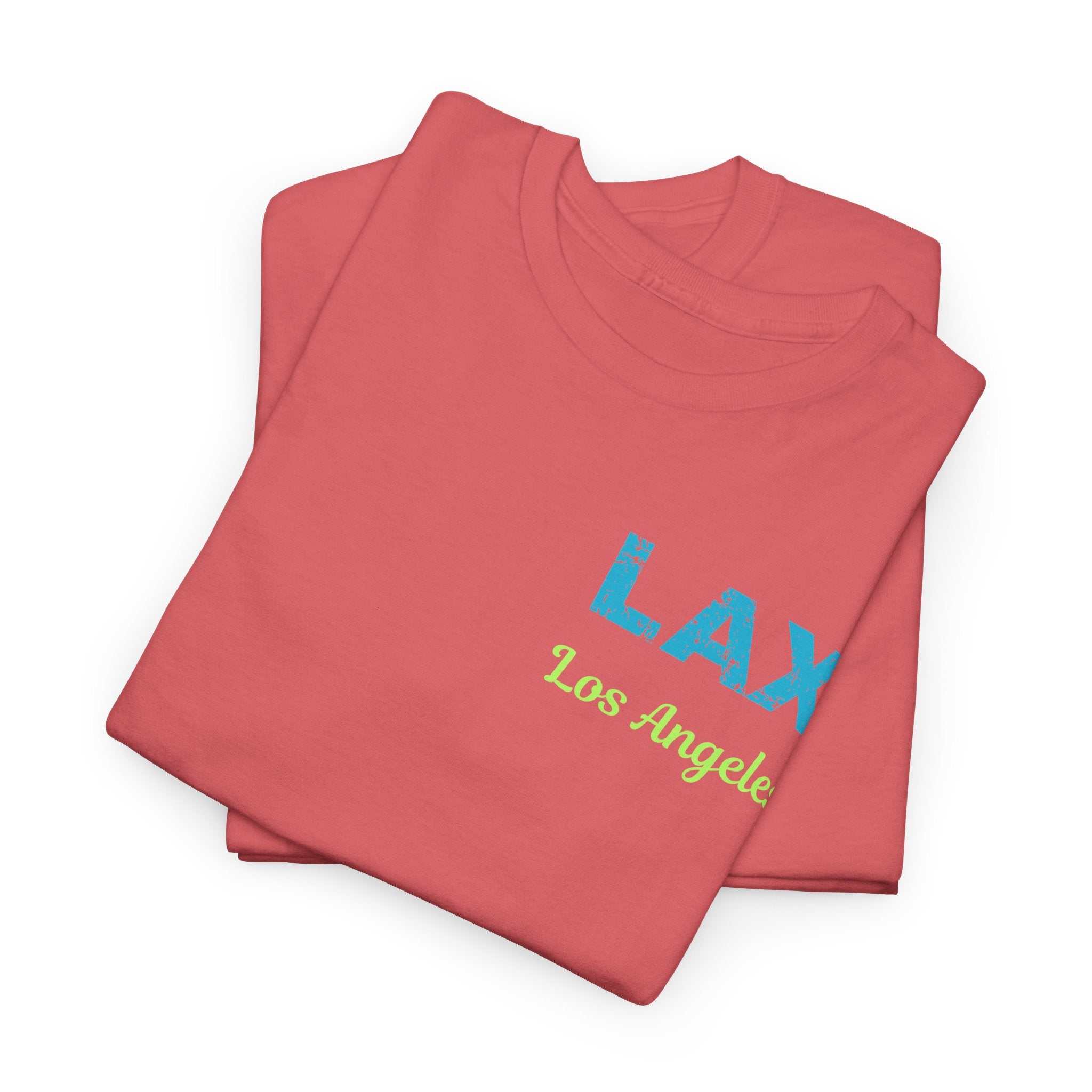 Distressed Letter LAX Los Angeles International Airport  Unisex Heavy Cotton Tee Shirt