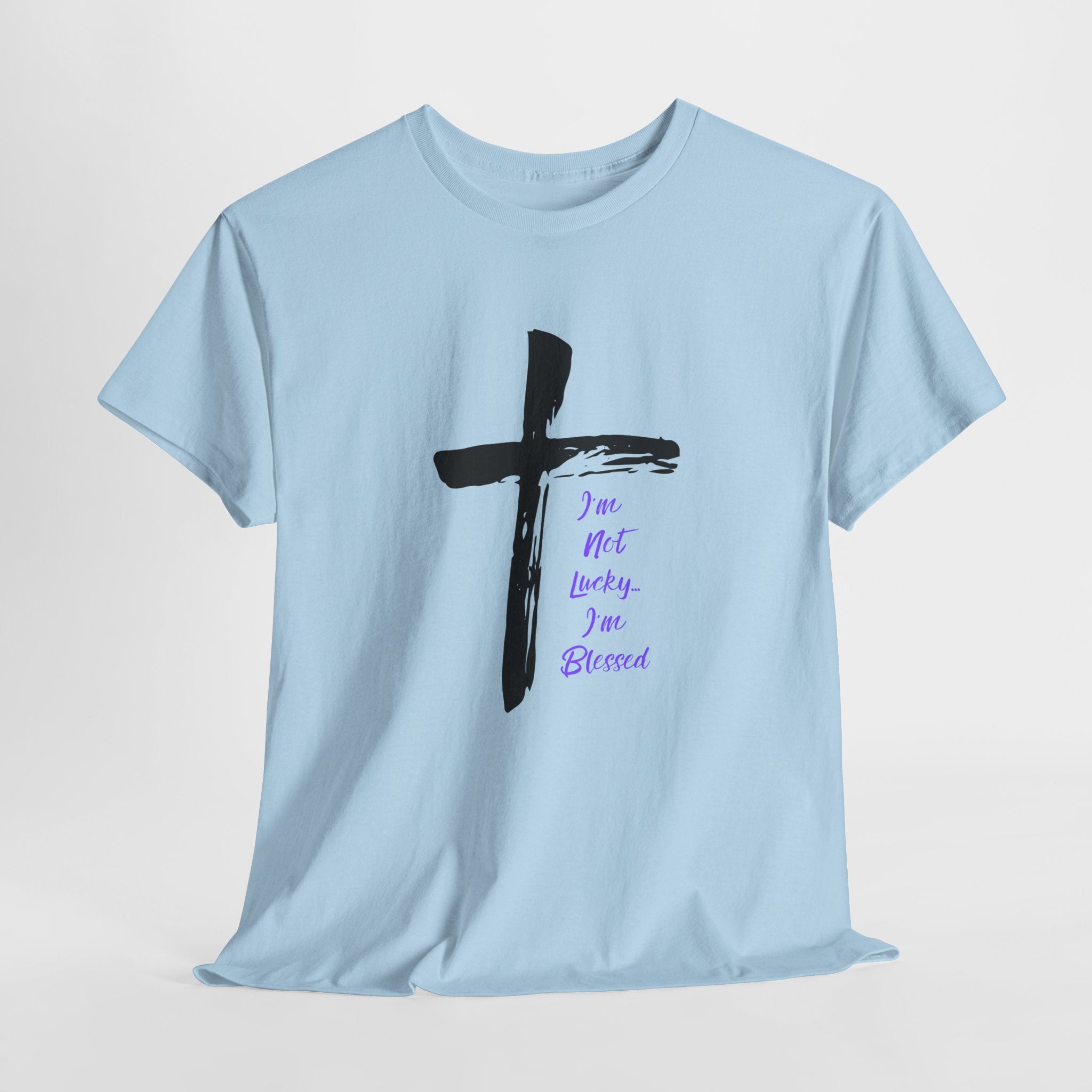 Faith-Inspired Unisex Heavy Cotton Tee - 'I NOT Lucky ...I Am Blessed'