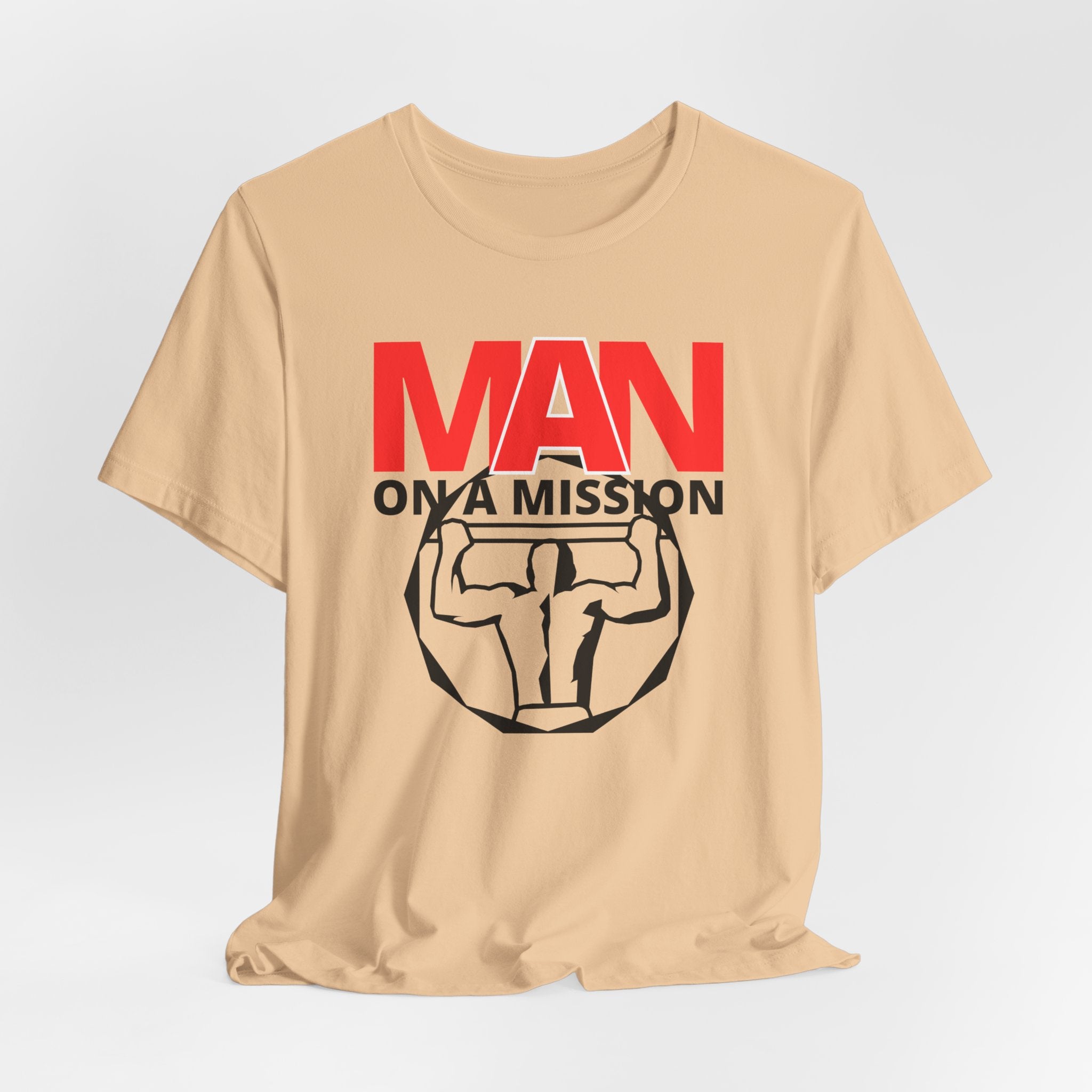 Man On A Mission Unisex Tee - Motivational Fitness T-Shirt, Inspirational Workout Shirt, Gym Apparel, Gift for Him