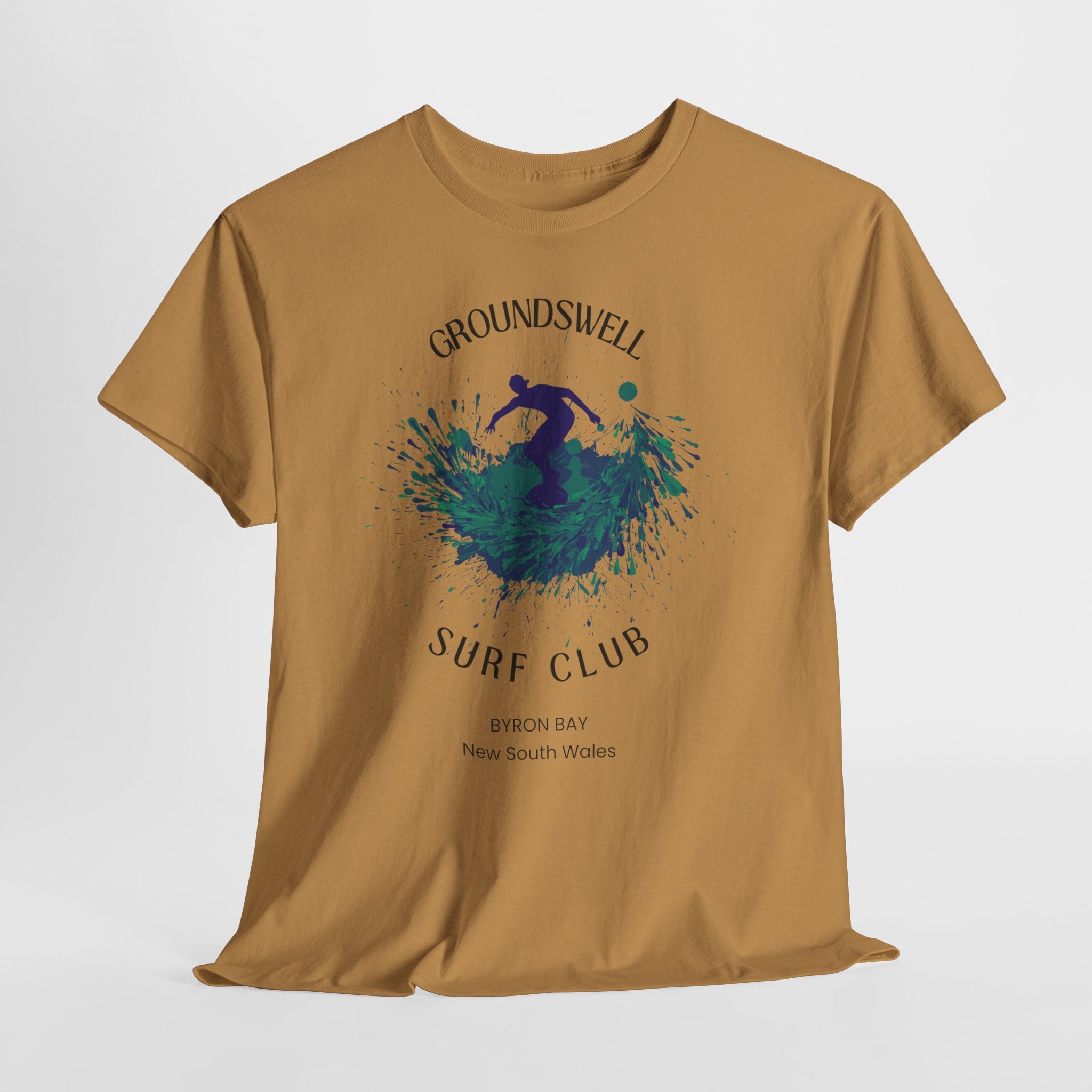 Groundswell Surf Club Byron Bay Australia unisex Tee Shirt workouts, travel, surfers paradise