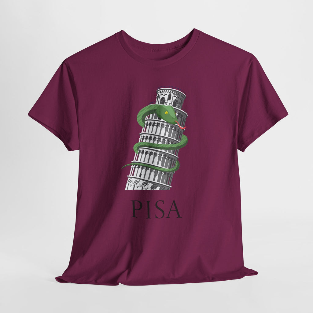 Fun Tower of Pisa Graphic Unisex Heavy Cotton Tee - Fun Graphic Design