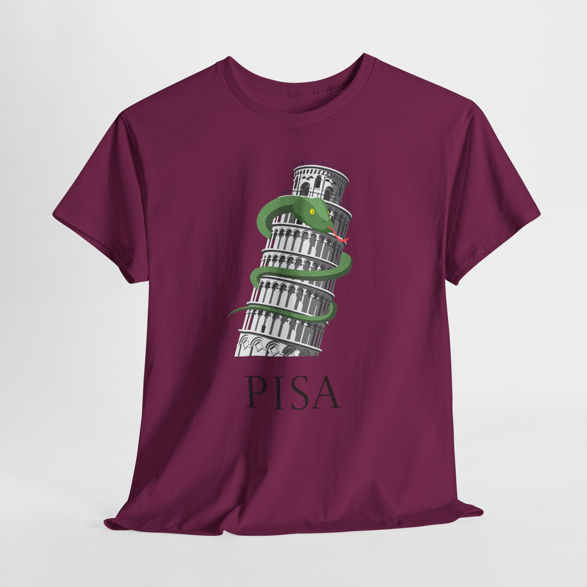 Fun Tower of Pisa Graphic Unisex Heavy Cotton Tee - Fun Graphic Design