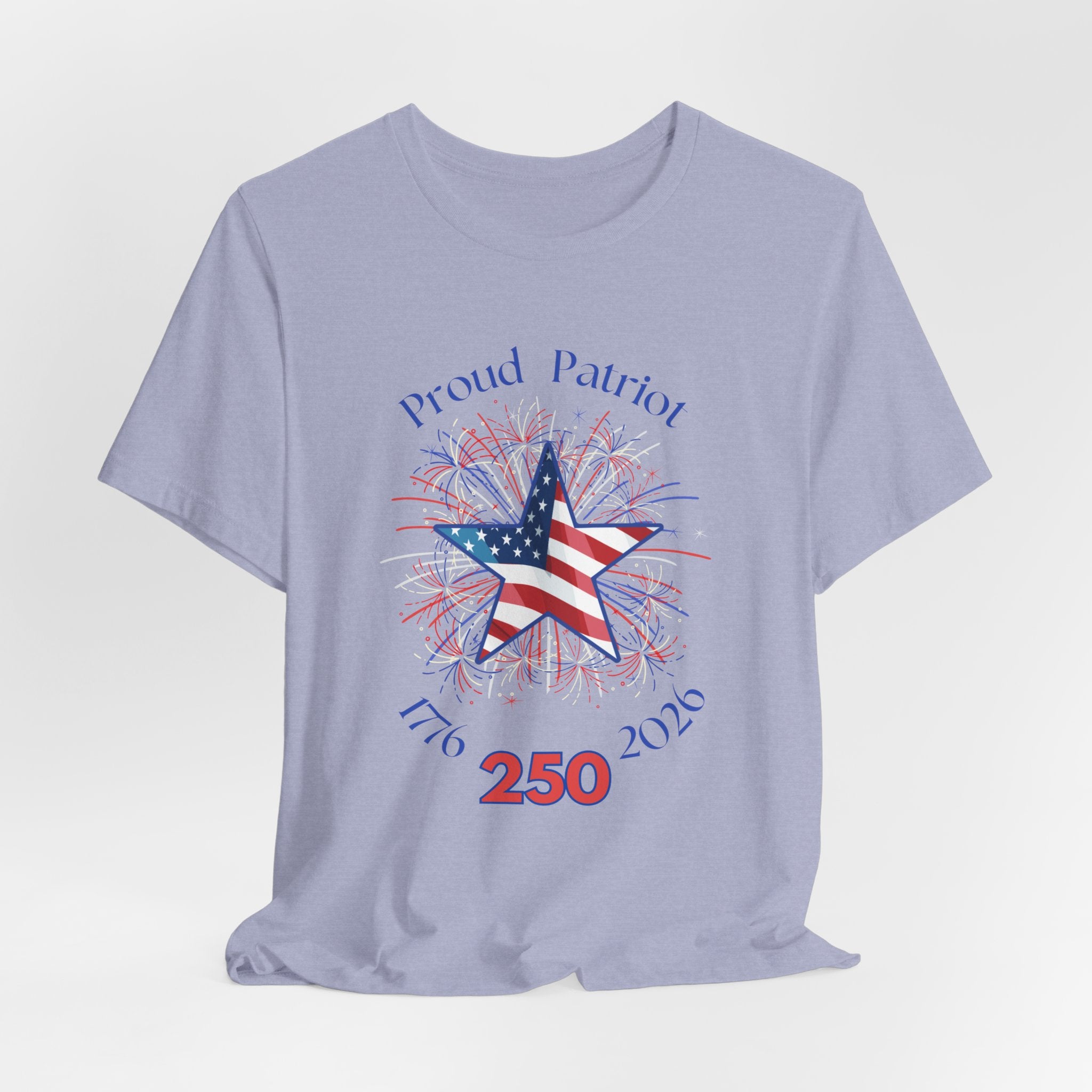Patriotic Fireworks  Celebrate Americas 250th Birthday Short Sleeve Unisex Tee, Celebrate Freedom, July 4th Shirt, Proud Patriot Tee, Unisex Independence Day Top, Festive Casual Wear