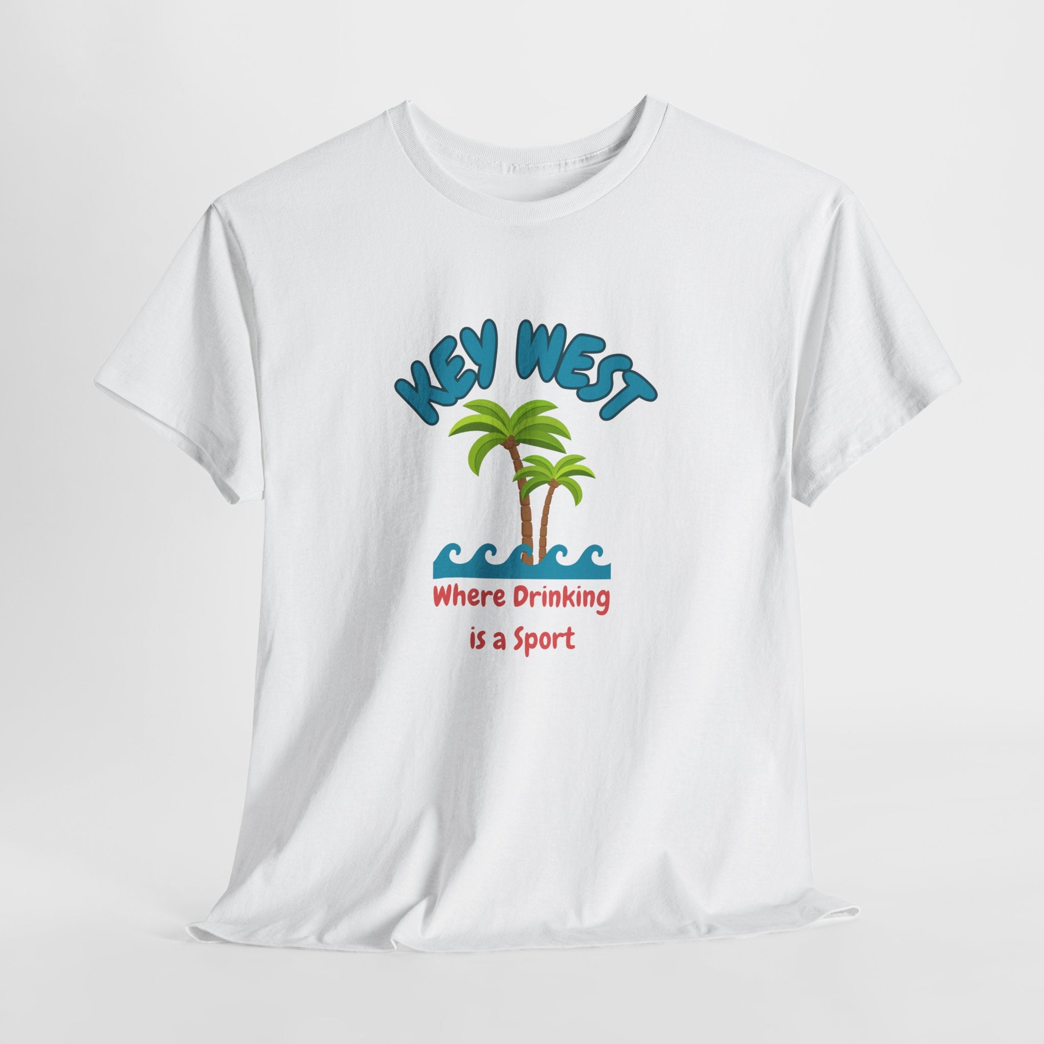 Funny Key West Drinking Unisex Heavy Cotton Tee, Beach Vibe Shirt, Summer Vacation Apparel, Gift for Travelers, Fun Drinking Sport Tee