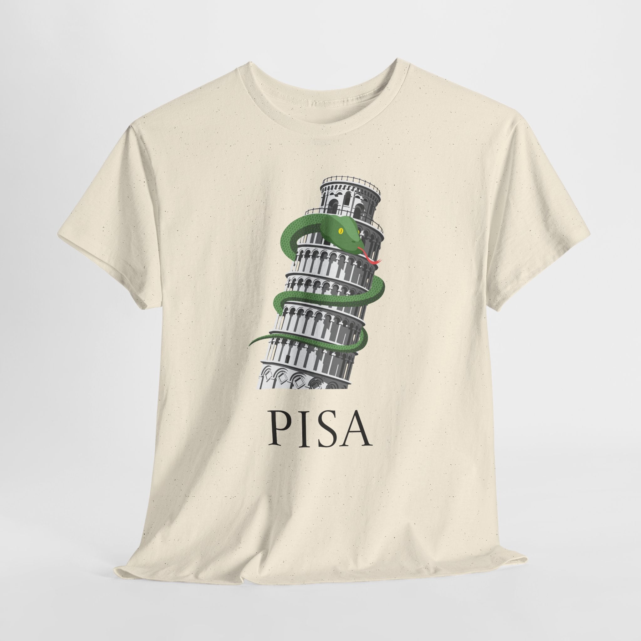 Fun Tower of Pisa Graphic Unisex Heavy Cotton Tee - Fun Graphic Design