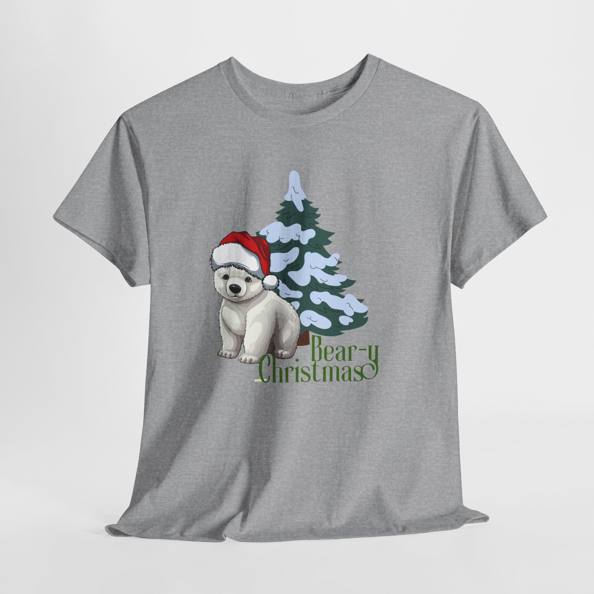Festive Merry Bear-y Christmas Unisex Heavy Cotton Tee, LGBTQIA+ Community Fun