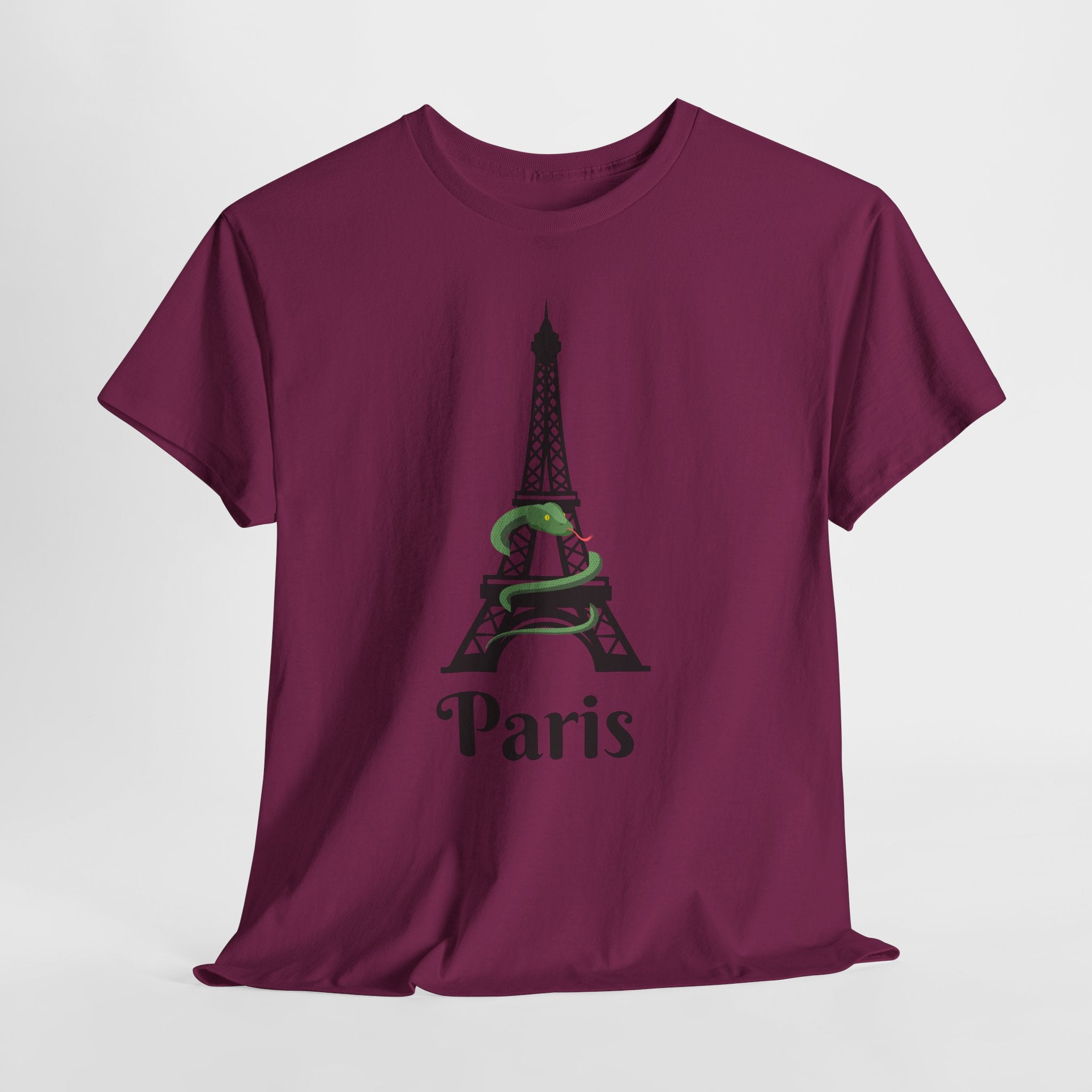 Fun and Quirky Paris Eiffel Tower Graphic Unisex Heavy Cotton Tee Shirt