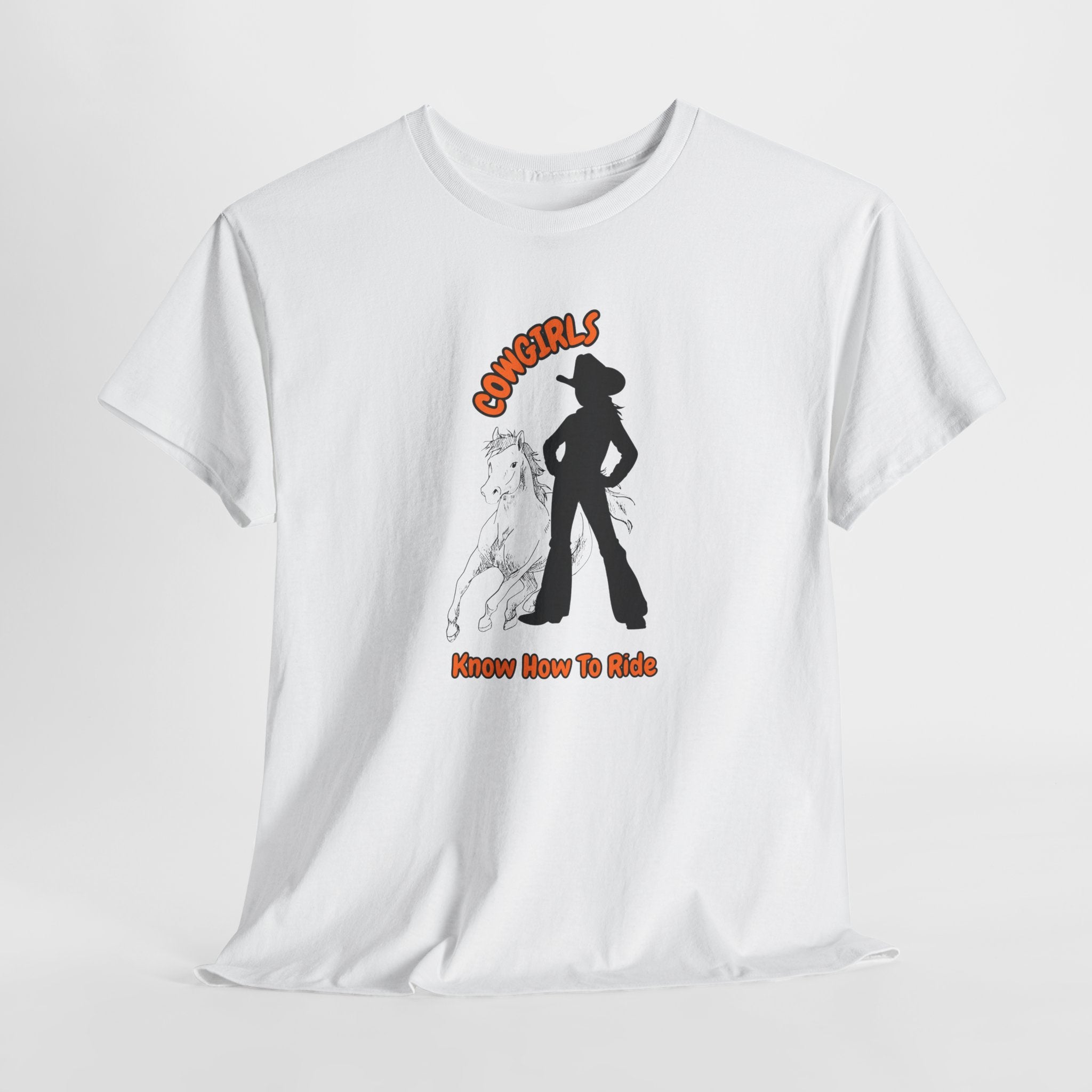 Fun Cowgirls Know How To Ride Unisex Heavy Cotton Tee, Perfect Casual Bar-Saloon Wear