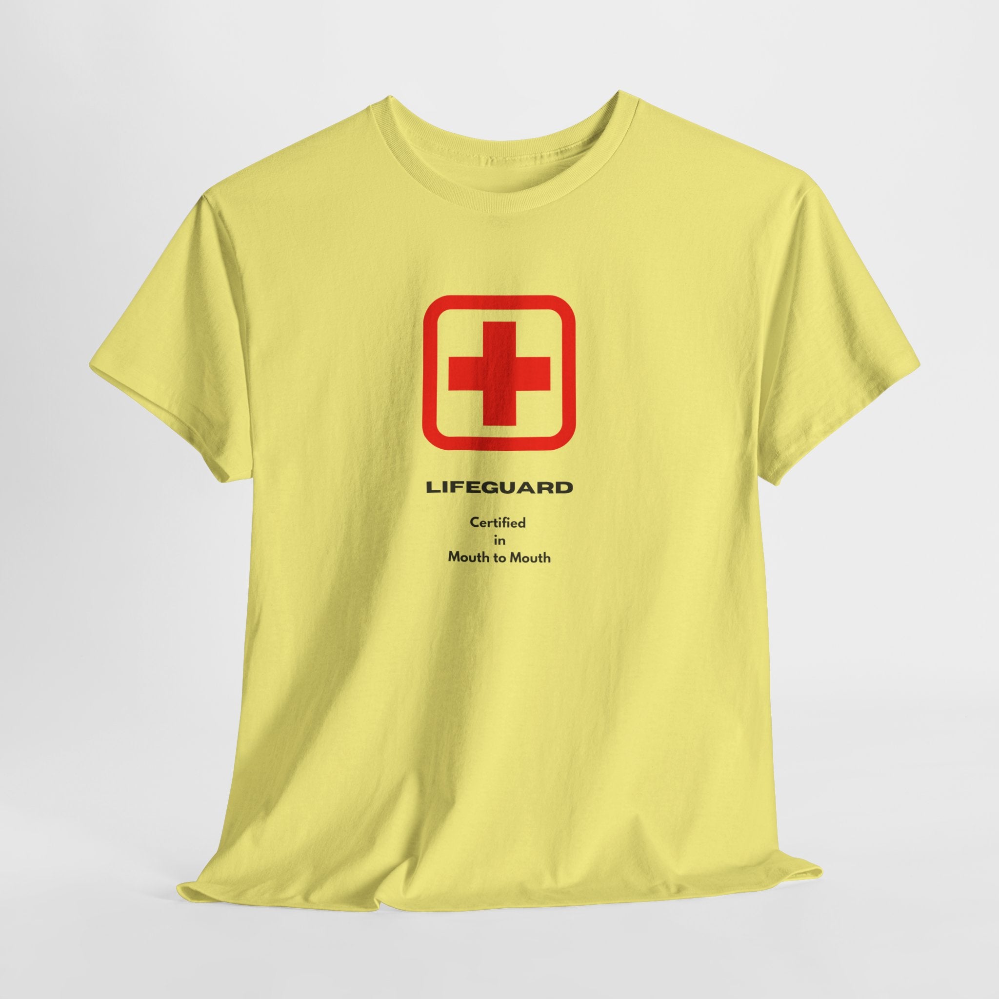 Fun Flirty Lifeguard Unisex Heavy Cotton Tee — Certified in Mouth to Mouth Graphic T-Shirt