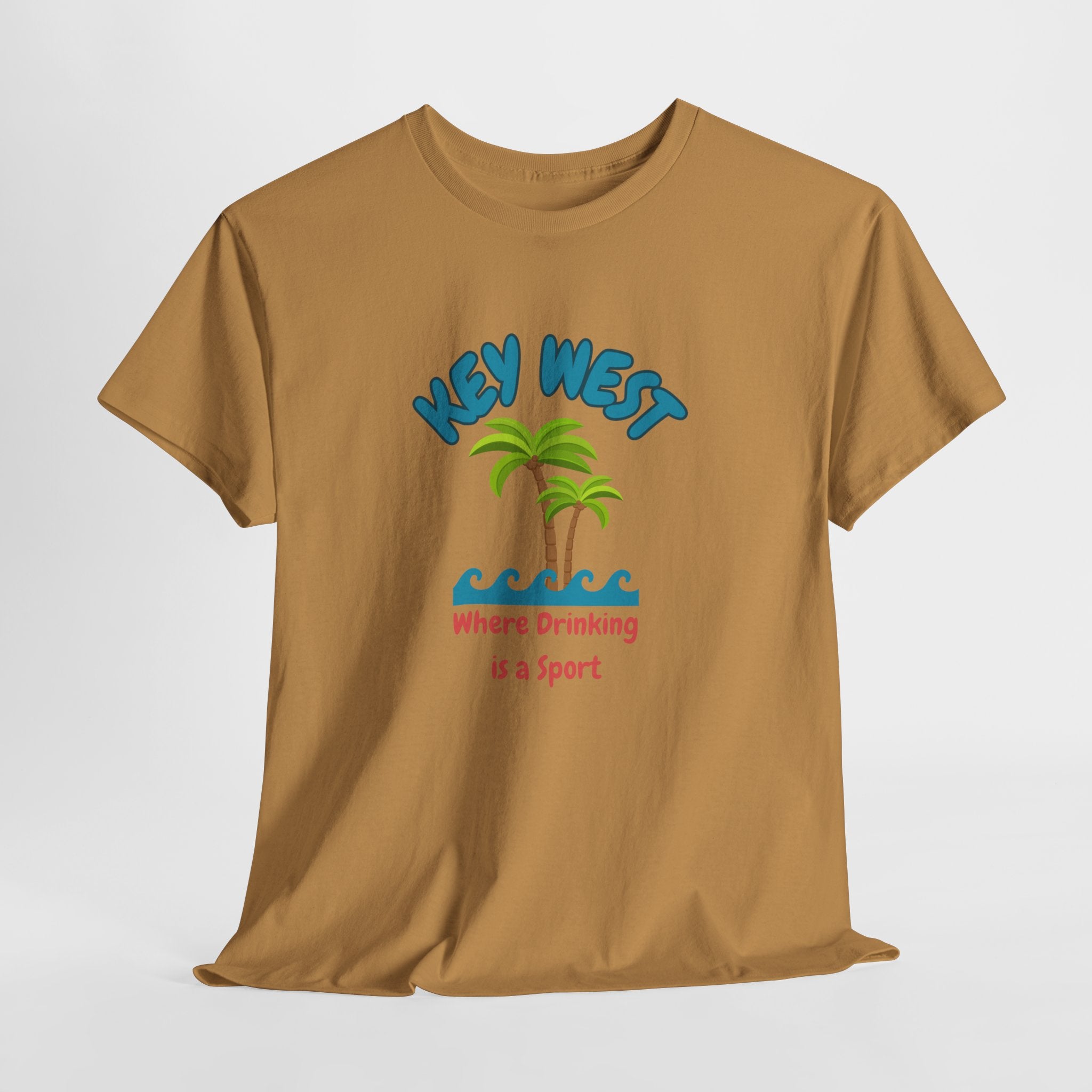 Funny Key West Drinking Unisex Heavy Cotton Tee, Beach Vibe Shirt, Summer Vacation Apparel, Gift for Travelers, Fun Drinking Sport Tee