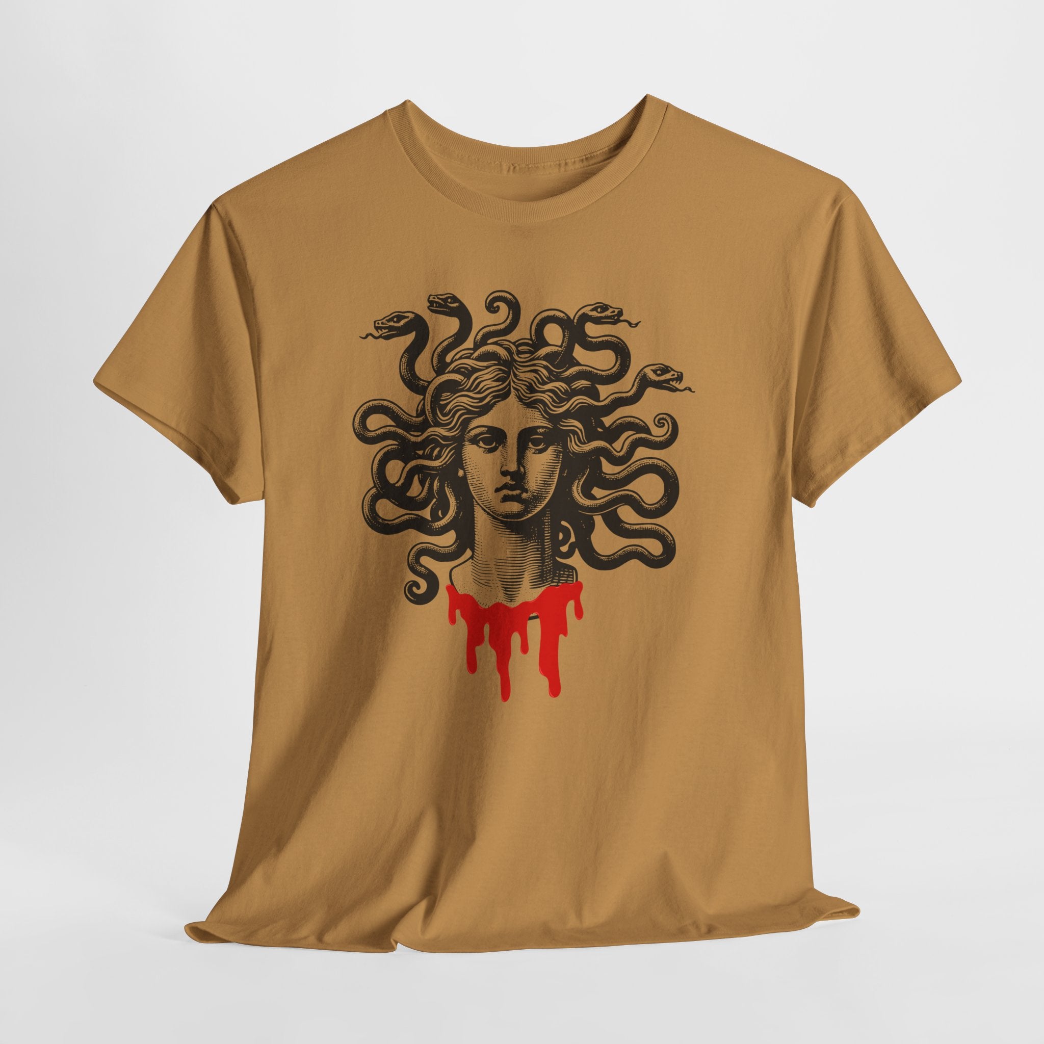 Medusa Graphic Unisex Heavy Cotton Tee - Horror-Inspired Art Shirt