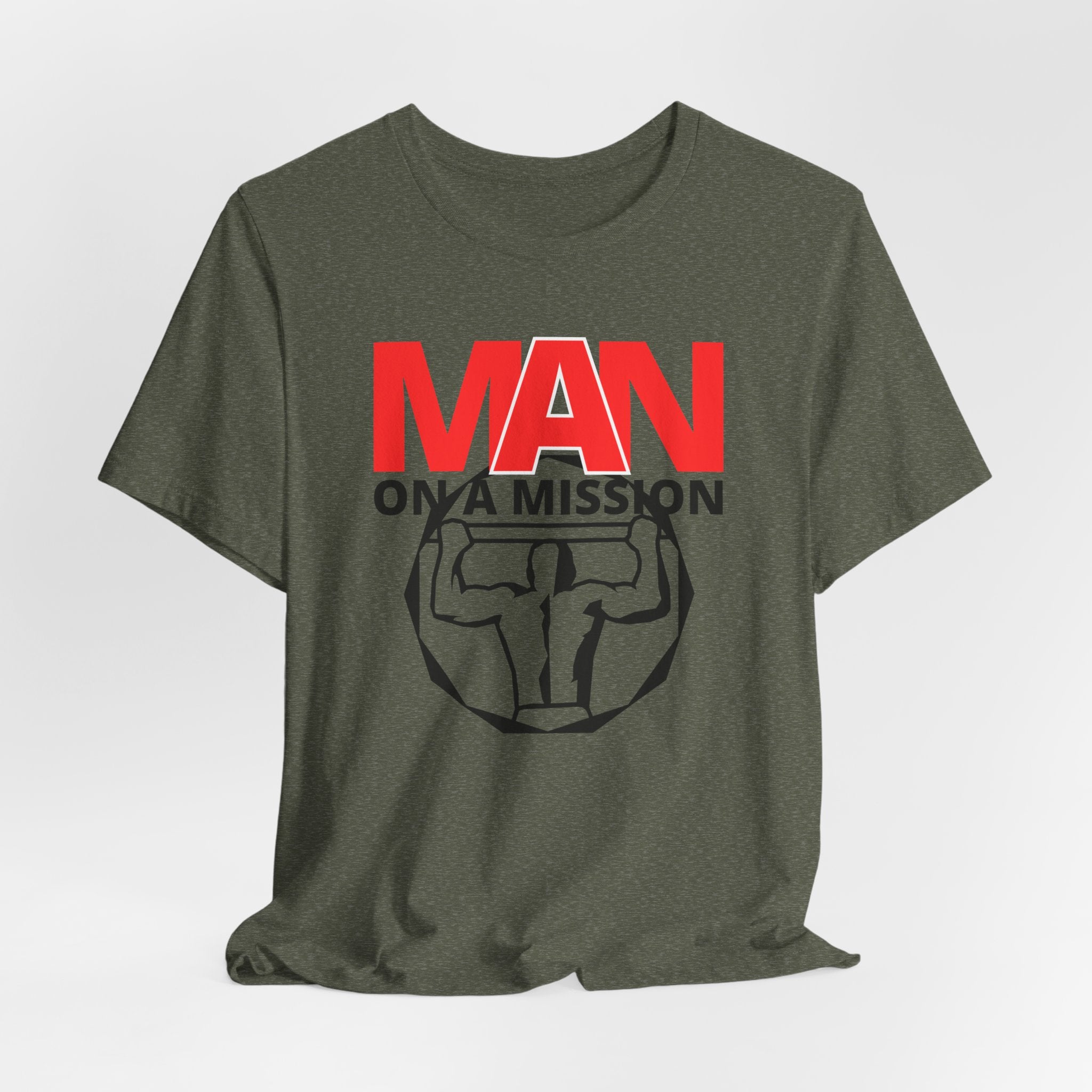 Man On A Mission Unisex Tee - Motivational Fitness T-Shirt, Inspirational Workout Shirt, Gym Apparel, Gift for Him