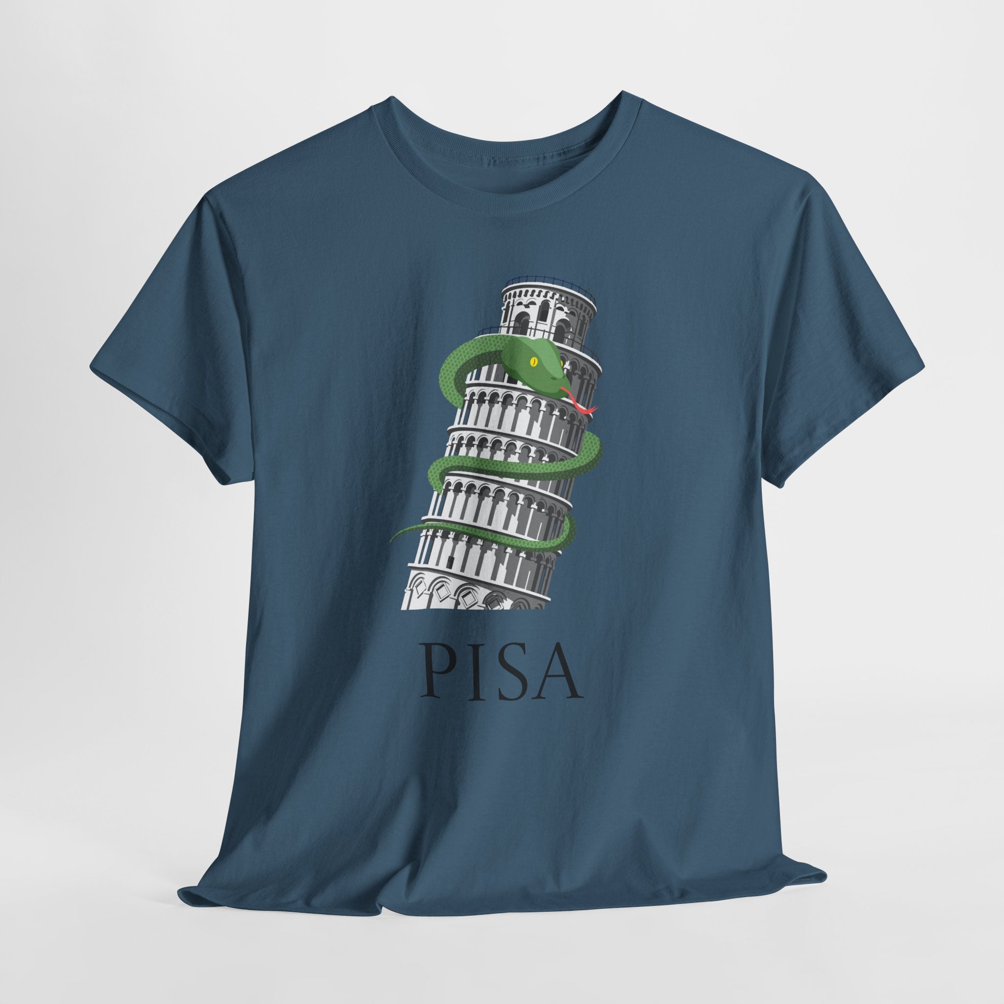 Fun Tower of Pisa Graphic Unisex Heavy Cotton Tee - Fun Graphic Design