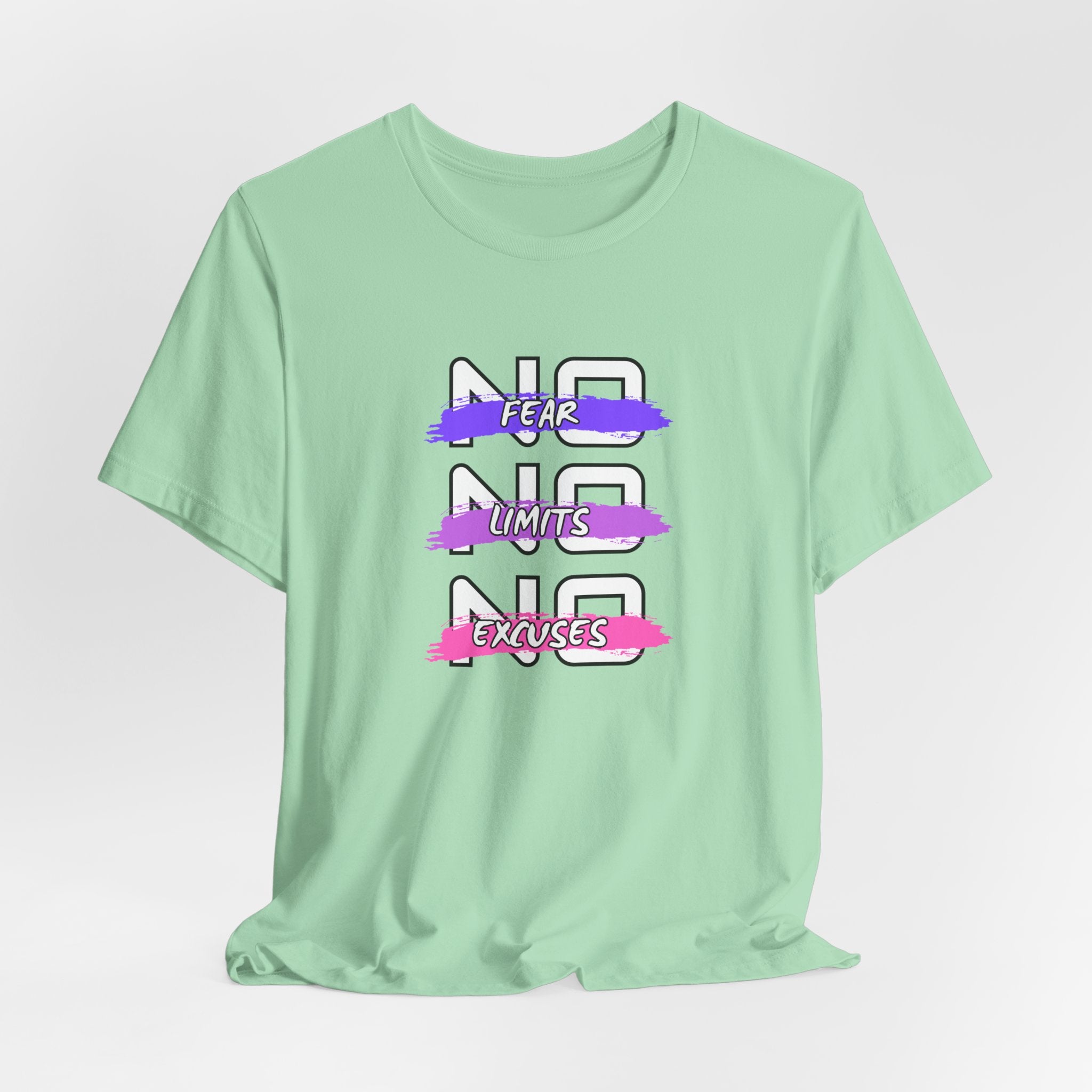 Motivational Graphic Unisex Tee - "No Limits, No Excuses"  Jersey Short Sleeve Shirt, Fitness Apparel, Workout Gear, Inspirational Tee, [...]
