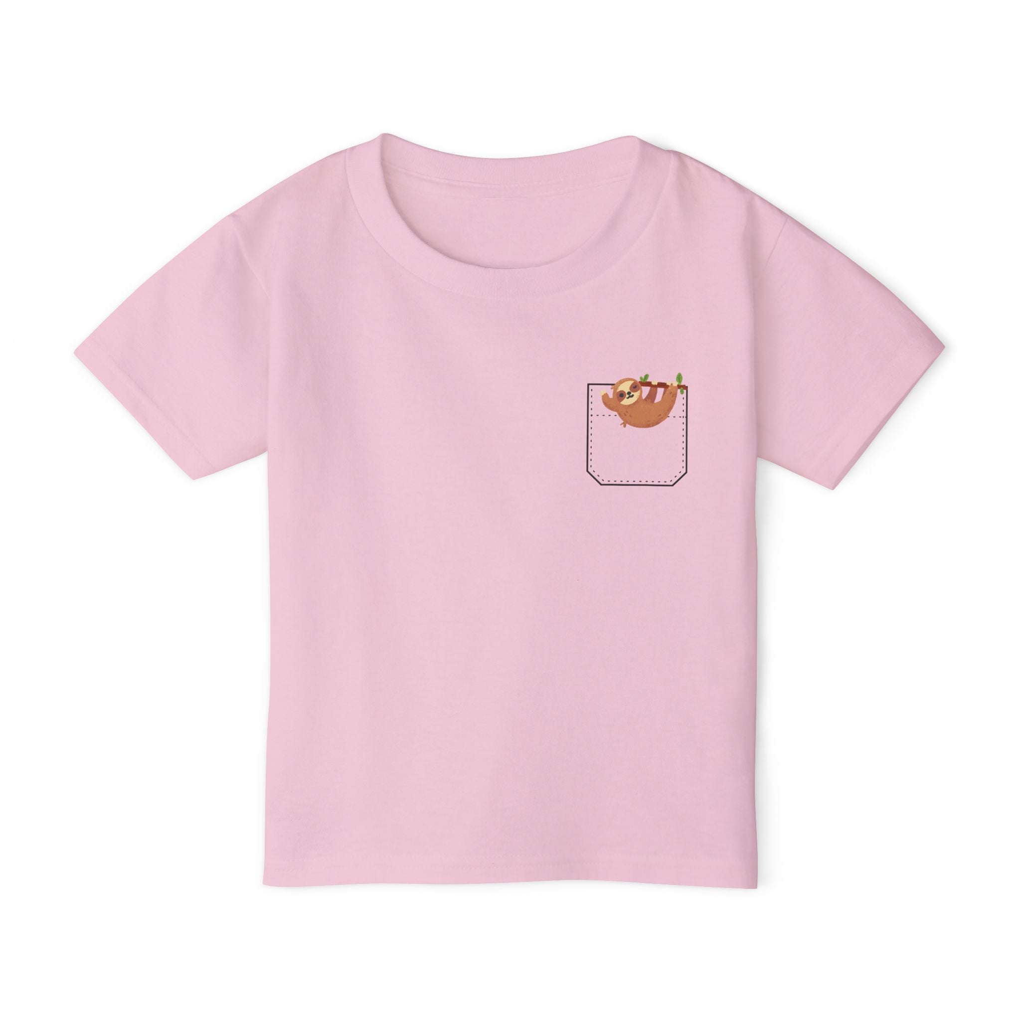 Fun and Cute Pocket Pet (Sloth) Unisex Heavy Cotton™ Toddler T-shirt.  There is NO Pocket in this Shirt...The Pocket is part of the Artwork