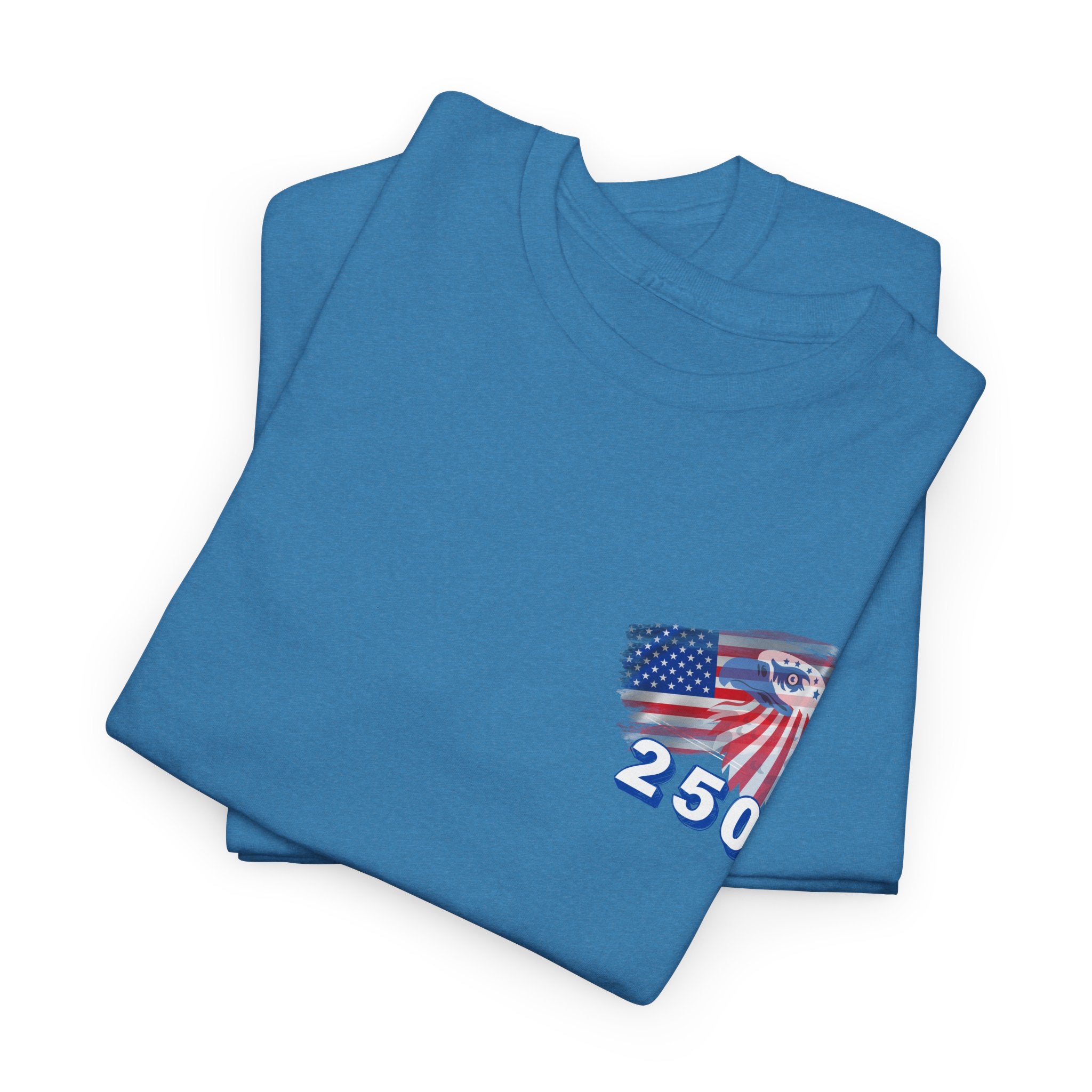 250 Birthday Patriotic Graphic Tee, Unisex Heavy Cotton Shirt, Fourth of July Wear, Independence Day Gift, Casual Everyday Shirt, Comfortable Cotton Tee