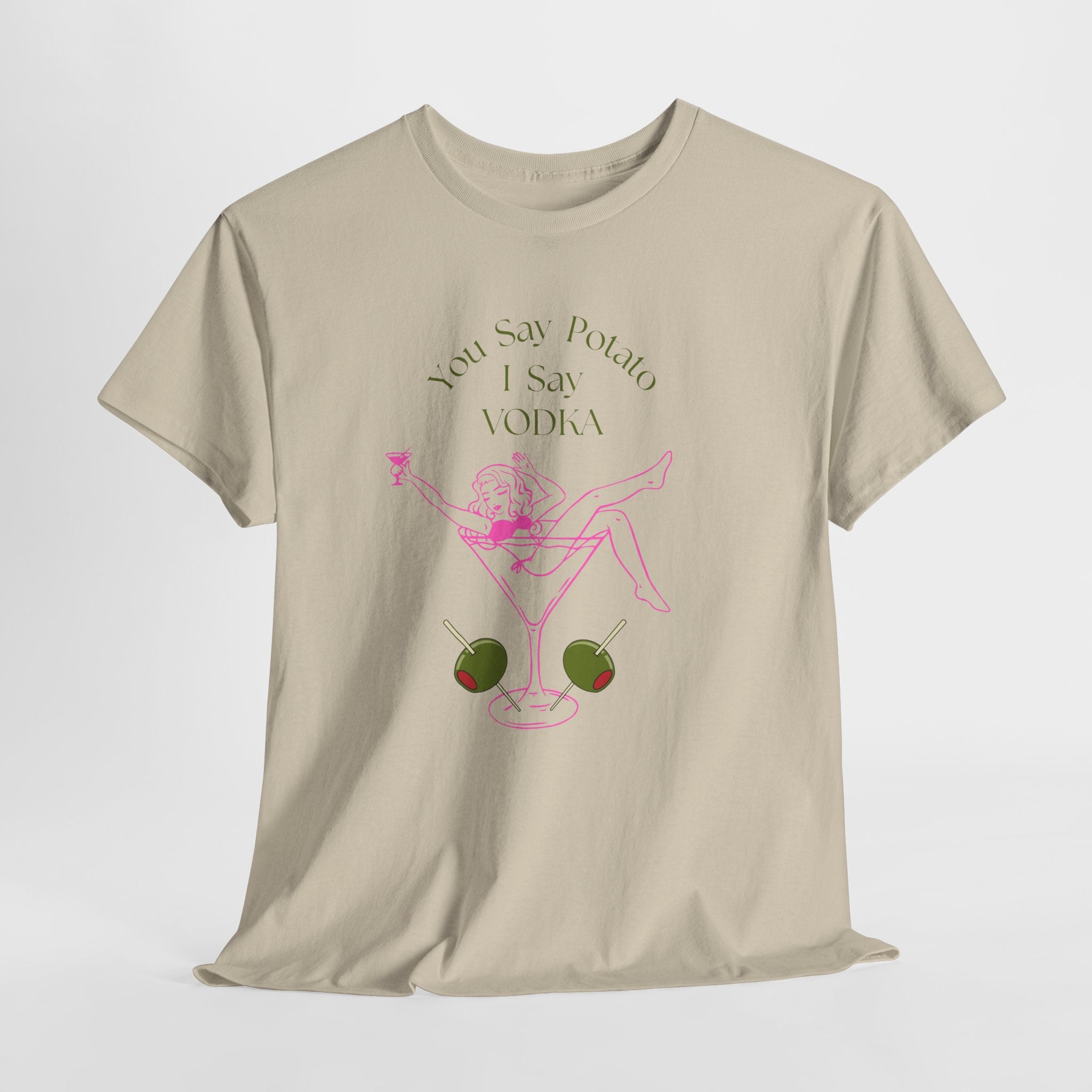 Fun Graphic  Martini Lady Coctail Culture Unisex Heavy Cotton  Tee