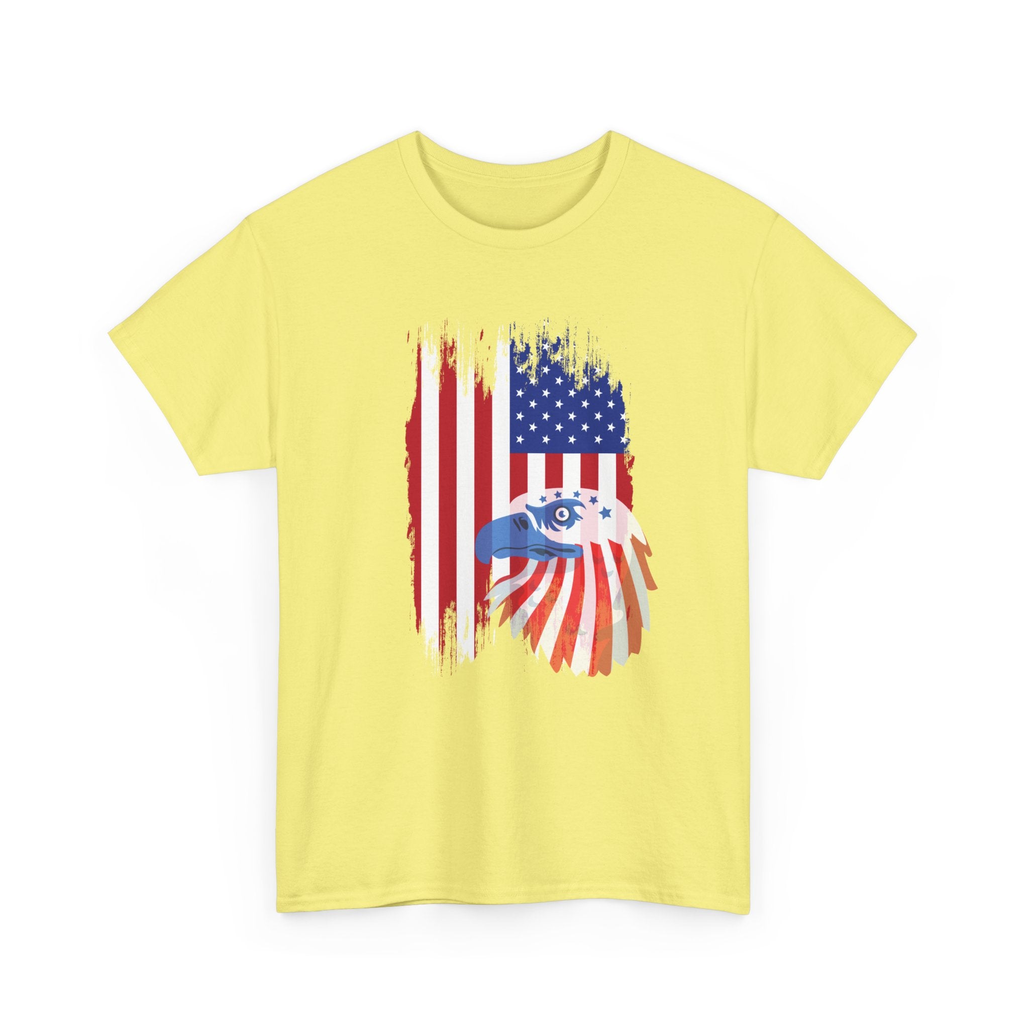 Patriotic Eagle and Flag  Unisex  Cotton T-Shirt, Casual Wear, Independence Day Gift, American Pride Shirt, 4th of July Outfit