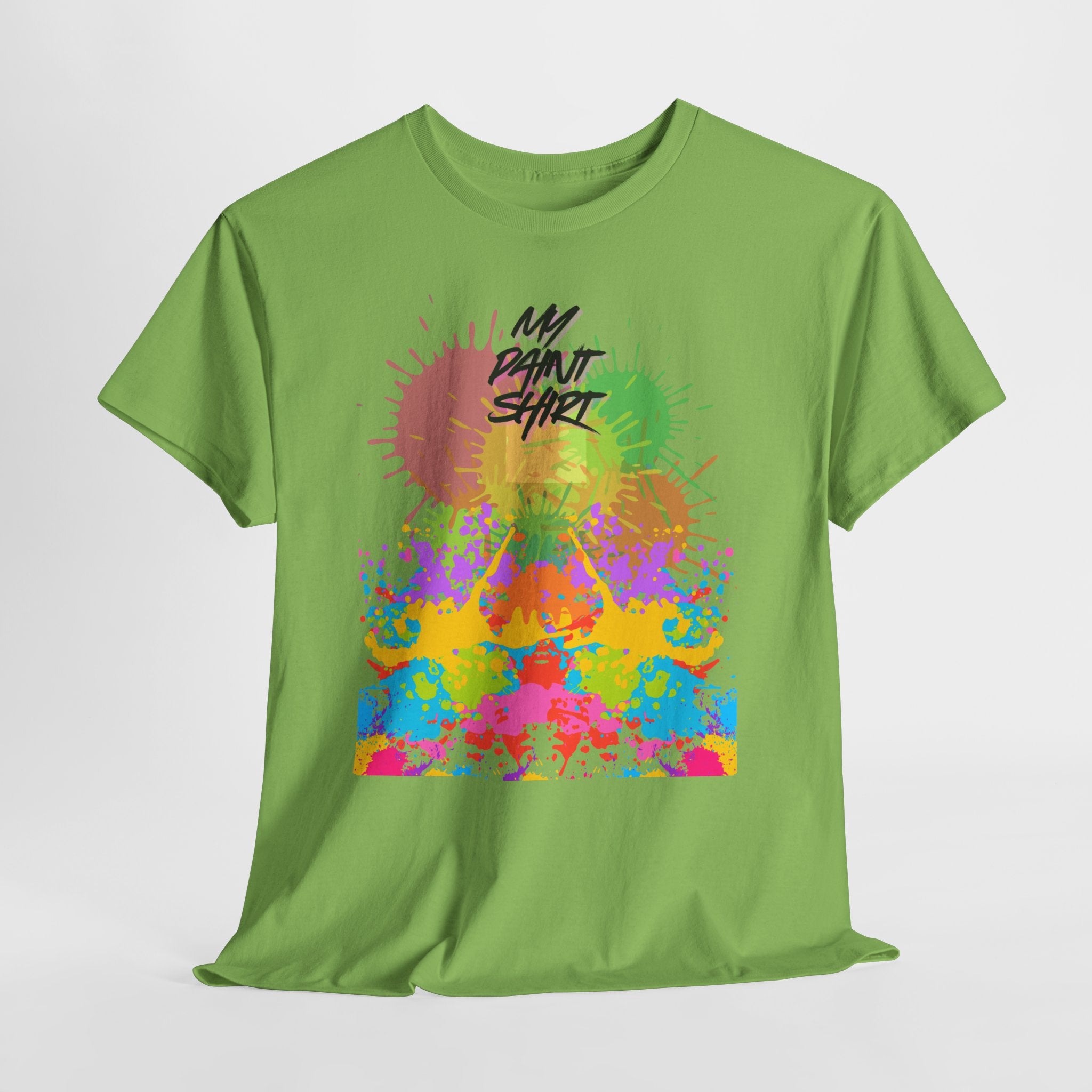 Fun Paint Splash Unisex Heavy Cotton T-Shirt — Colorful 'MY PAINT SHIRT' Perfect for the Artist in the Family