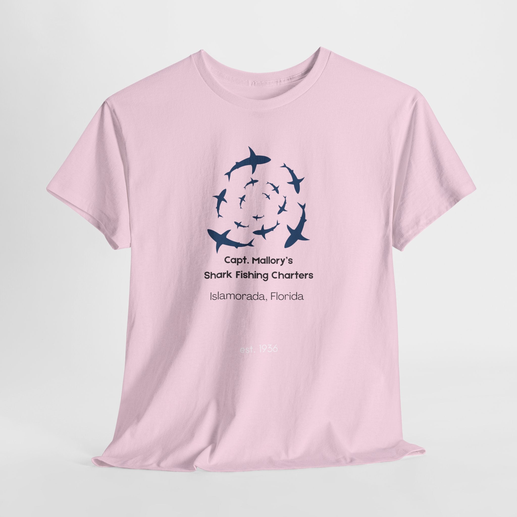 Cpt Mallory Shark Fishing Charters  Islamorada FL Tee, Unisex Cotton Shirt, Beachwear, Fishing Gift, Ocean Lover Apparel