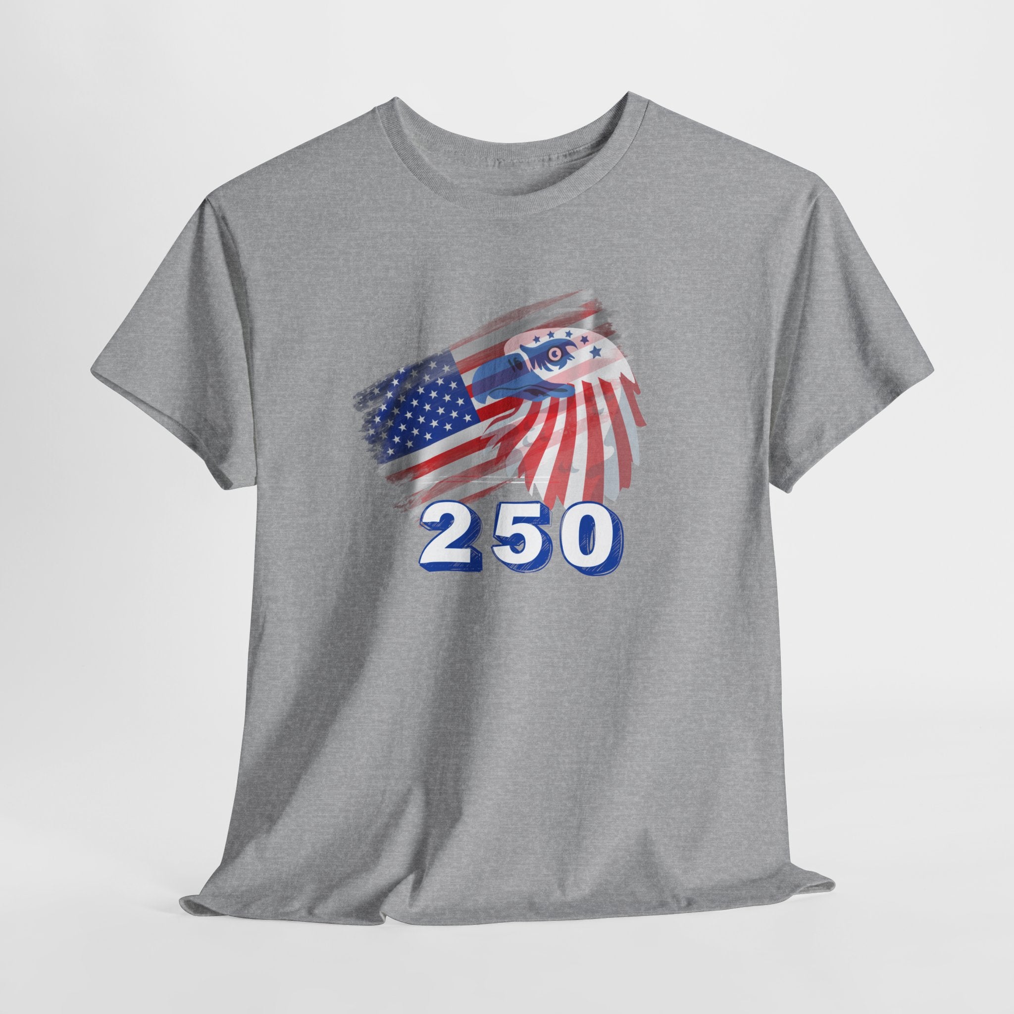 Patriotic 250 Birthday Graphic Tee, USA Flag T-Shirt, Americana Unisex Cotton Shirt, Independence Day Apparel, 250 Year Celebration Top