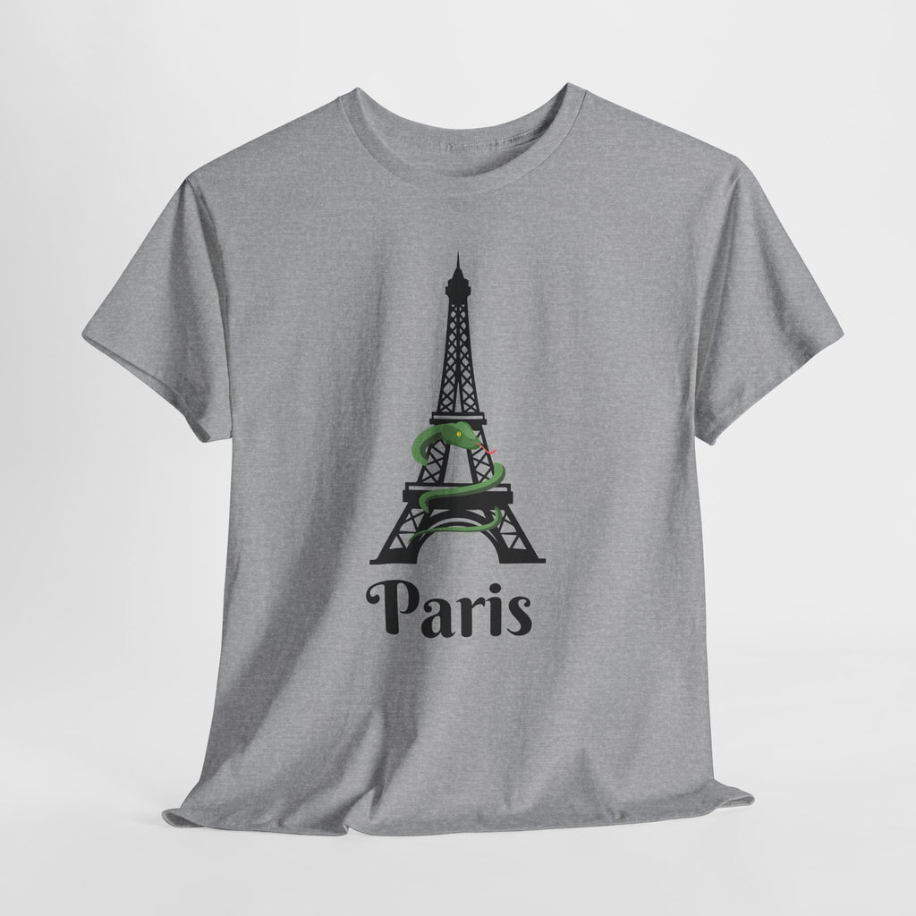 Fun and Quirky Paris Eiffel Tower Graphic Unisex Heavy Cotton Tee Shirt