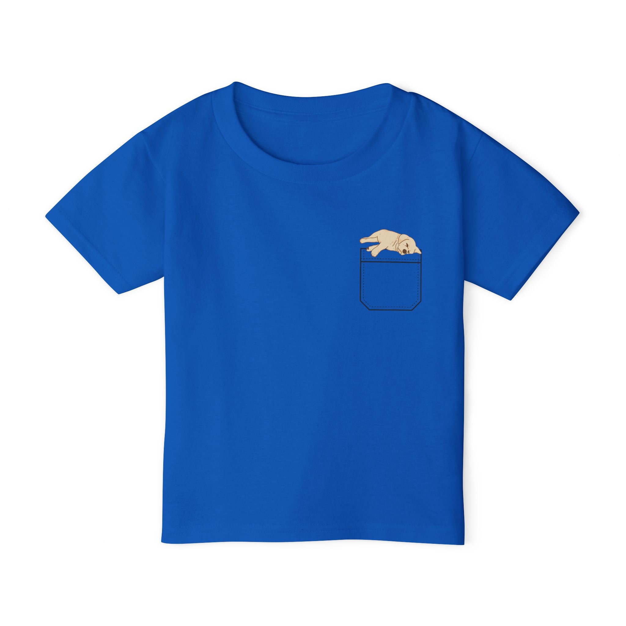 Cute Pocket Pets (Dog) Toddler Unisex heavy Cotton T-shirt.  The Shirt Does Not Have a Pocket.  The Pocket is part of the Design