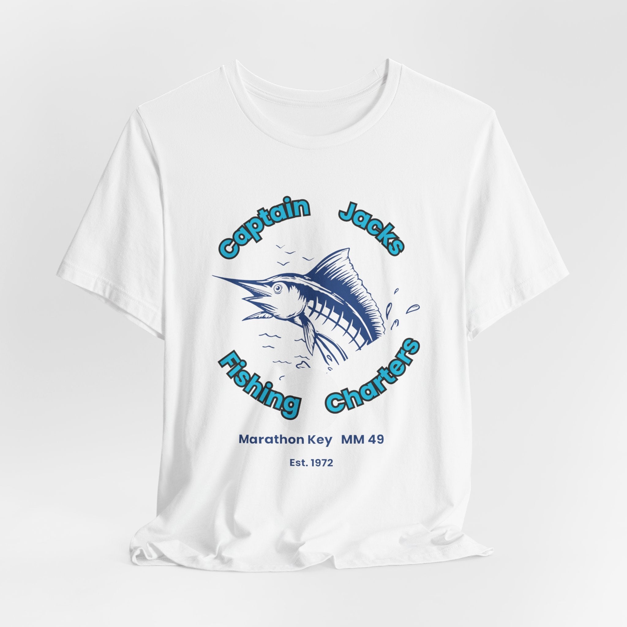 Captain Jack's Fishing Charters  Marathon Key  Florida Tee Shirt (WHITE ONLY)| Unisex Fun Apparel for Fishing Enthusiasts, Summer Vibes, Outdoor Activities, Gifts for Anglers