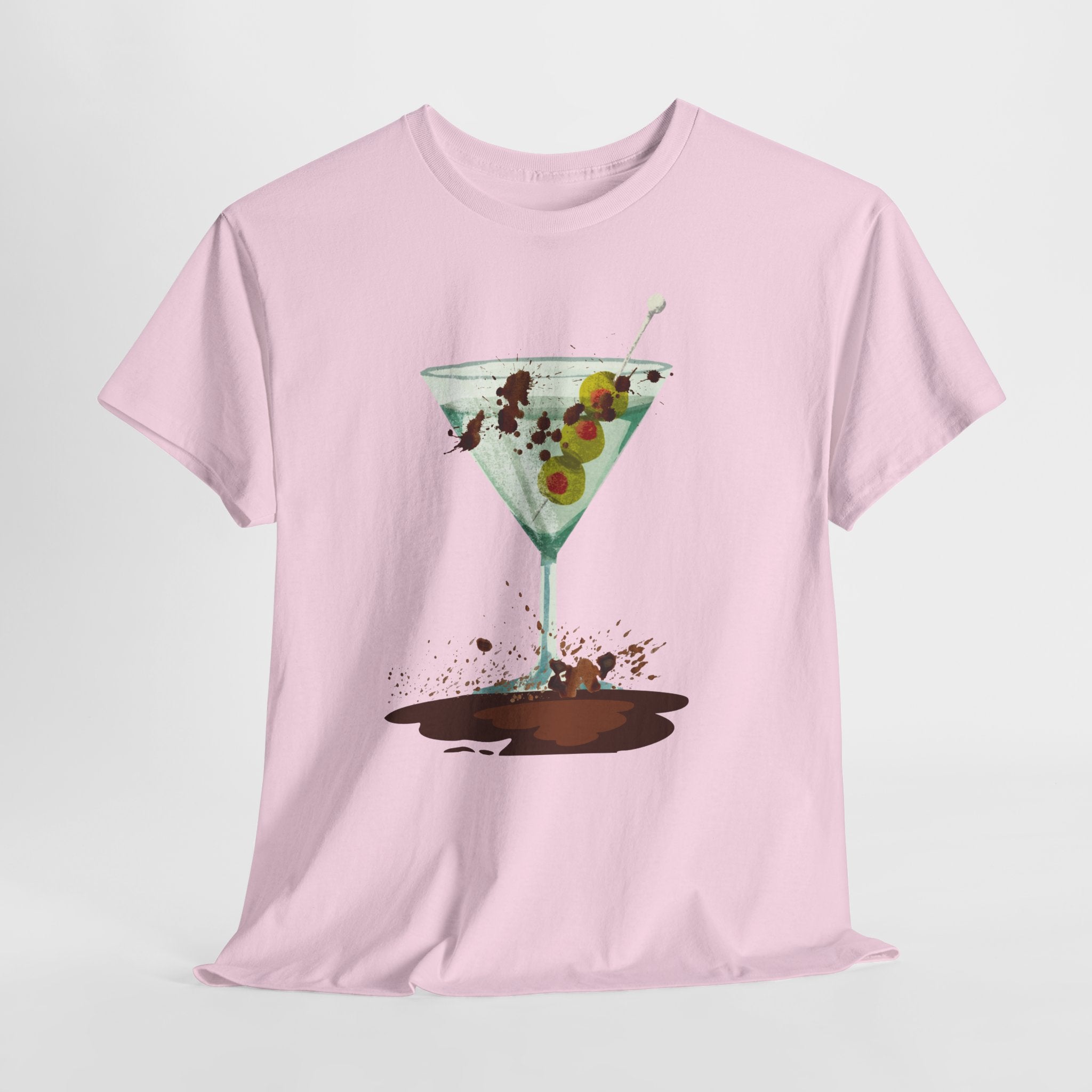 Fun Graphic "Dirty Martini" Unisex Heavy Cotton T-Shirt — Contemporary Graphic Cocktail Culture
