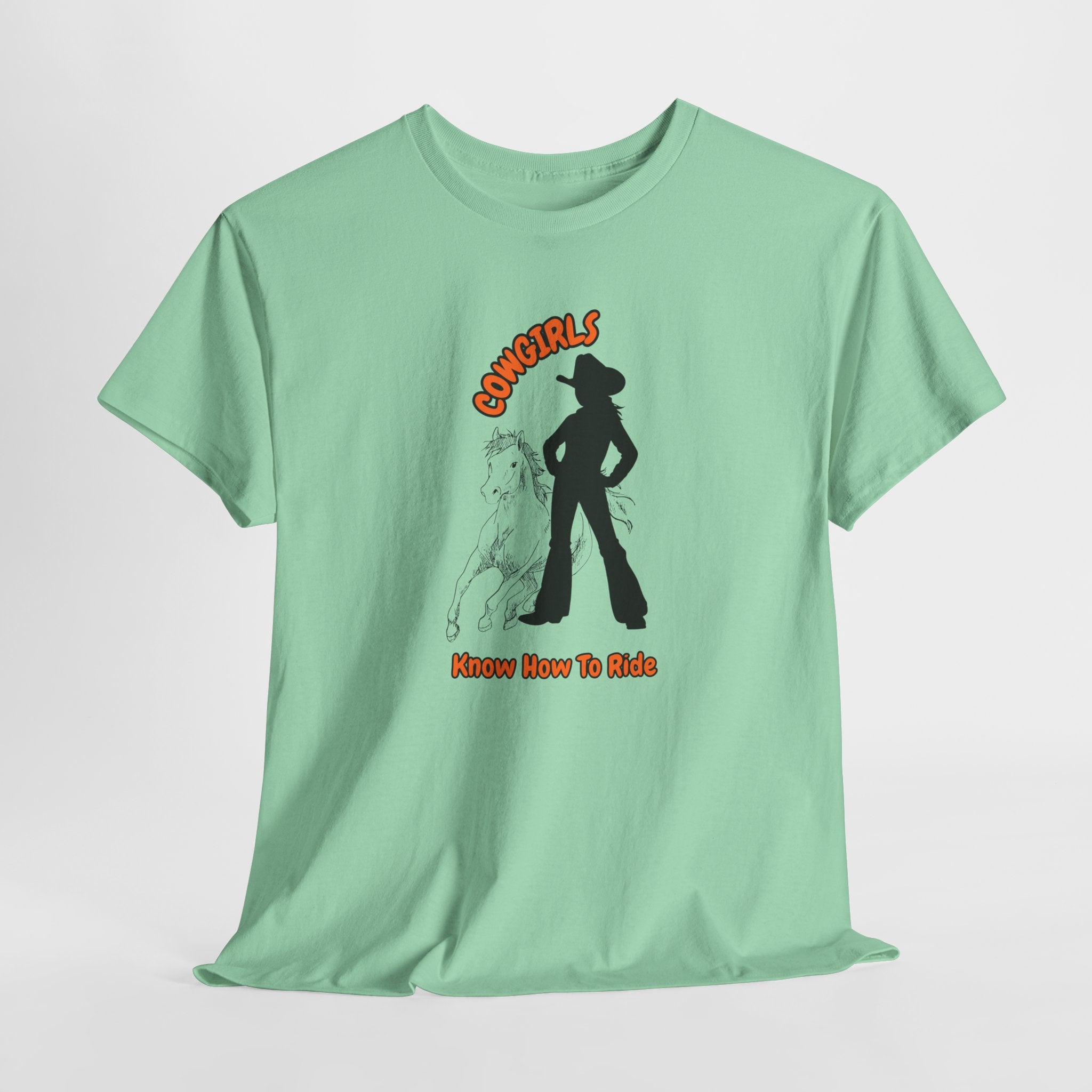 Fun Cowgirls Know How To Ride Unisex Heavy Cotton Tee, Perfect Casual Bar-Saloon Wear