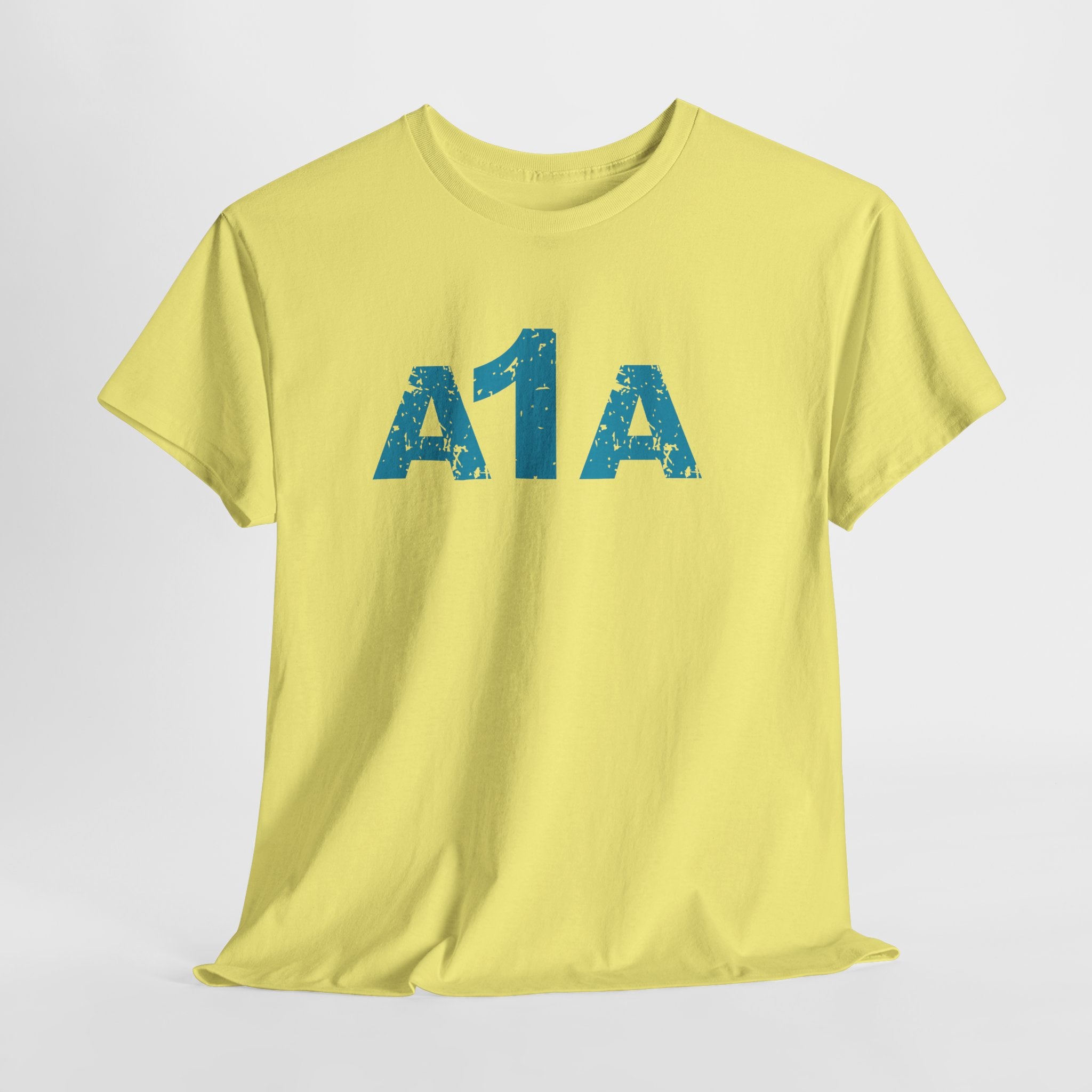 Headin Down The Coast on A1A Retro Beach Unisex Heavy Cotton T‑Shirt — Vintage Florida Highway Nautical Tee
