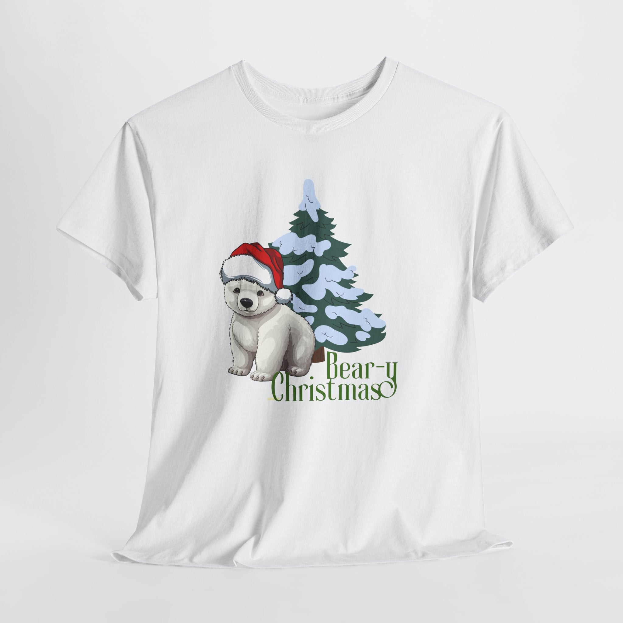 Festive Merry Bear-y Christmas Unisex Heavy Cotton Tee, LGBTQIA+ Community Fun