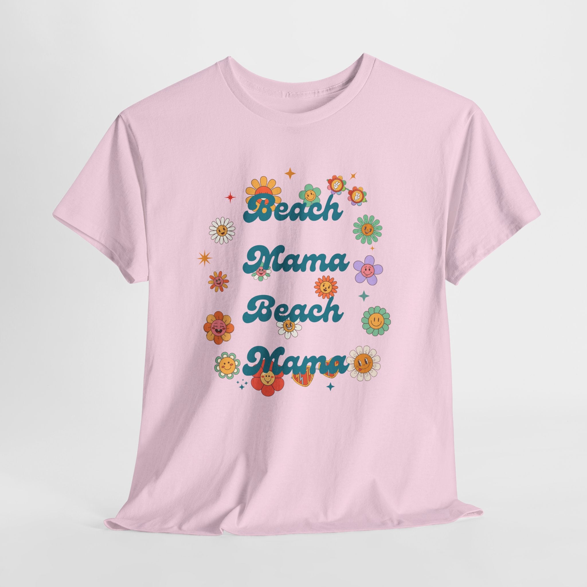 Proud to be a Retro 60's  Beach Mama  "Summer of Love" Tee  Shirt- Unisex Heavy Cotton